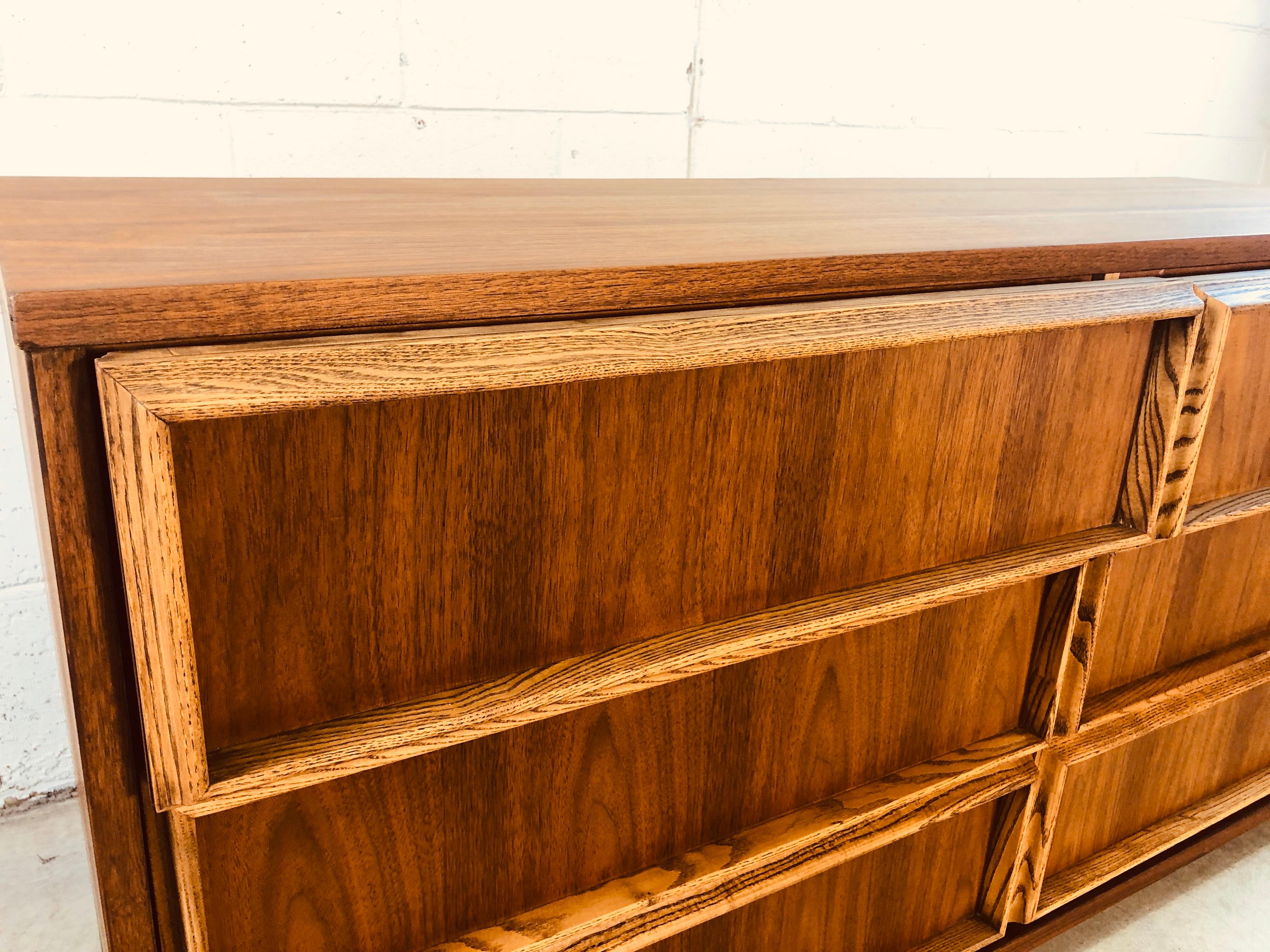 Mid-Century Modern 1960s Bassett Furniture Walnut Low Dresser