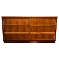 Vintage 1960s Bassett Furniture Walnut Low Dresser