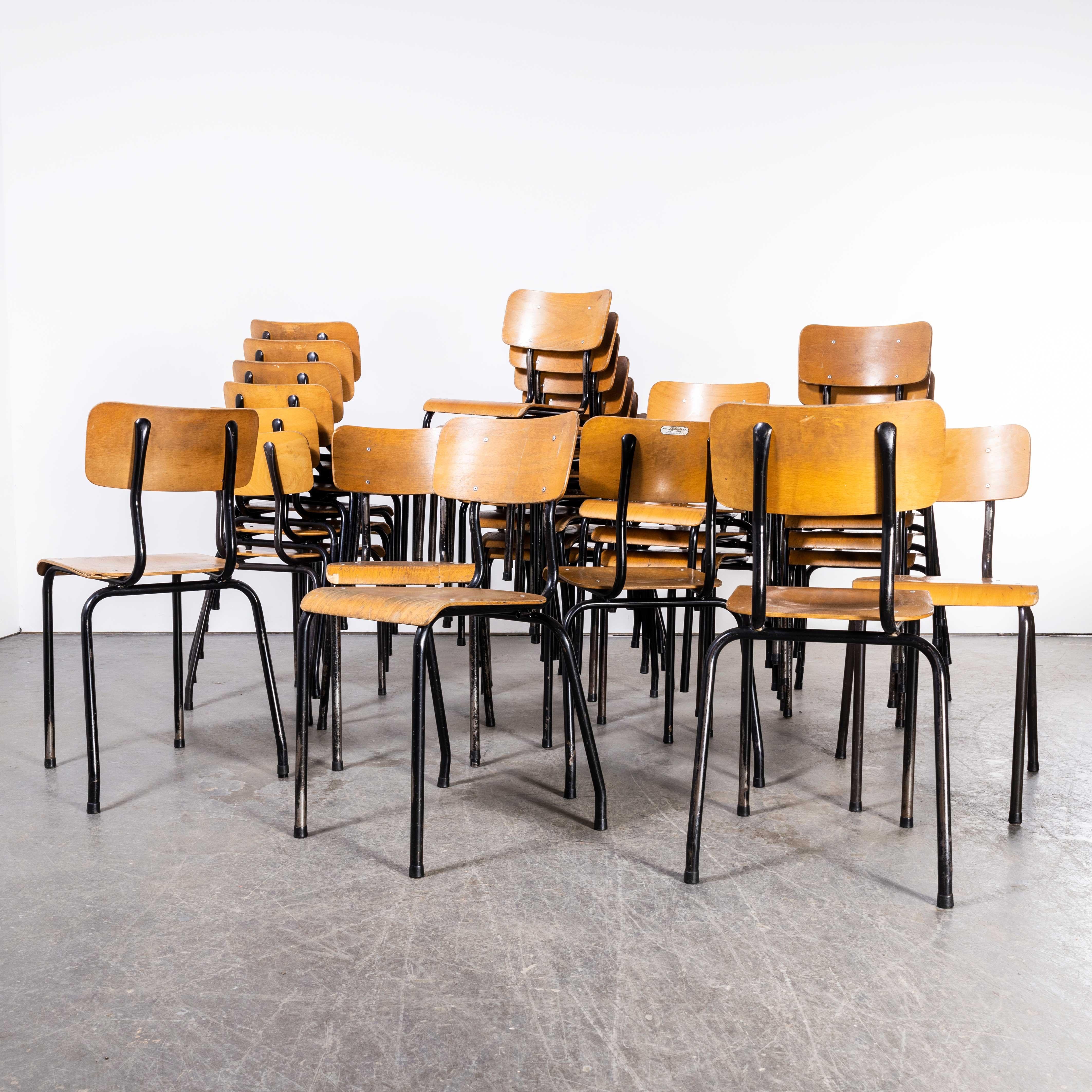 1960's Batch Of Belgian Stacking School Chairs - Set Of Eighteen For Sale 6