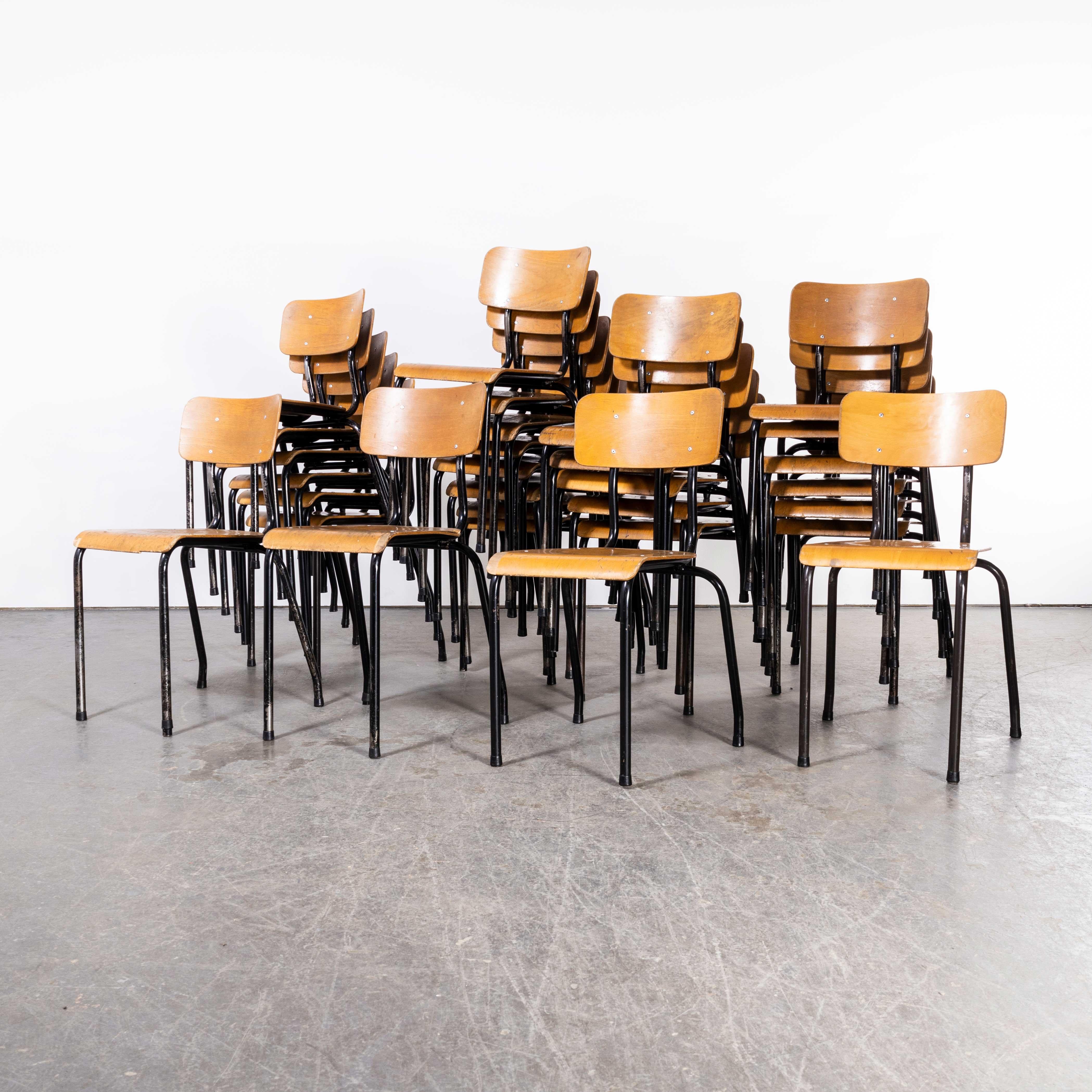 1960’s Batch Of Belgian Stacking School Chairs – Set Of Eighteen
1960’s Batch Of Belgian Stacking School Chairs – Set Of Eighteen. Good tough set of Belgian stacking chairs perfect for commercial use. Image shows more than eighteen chairs, the