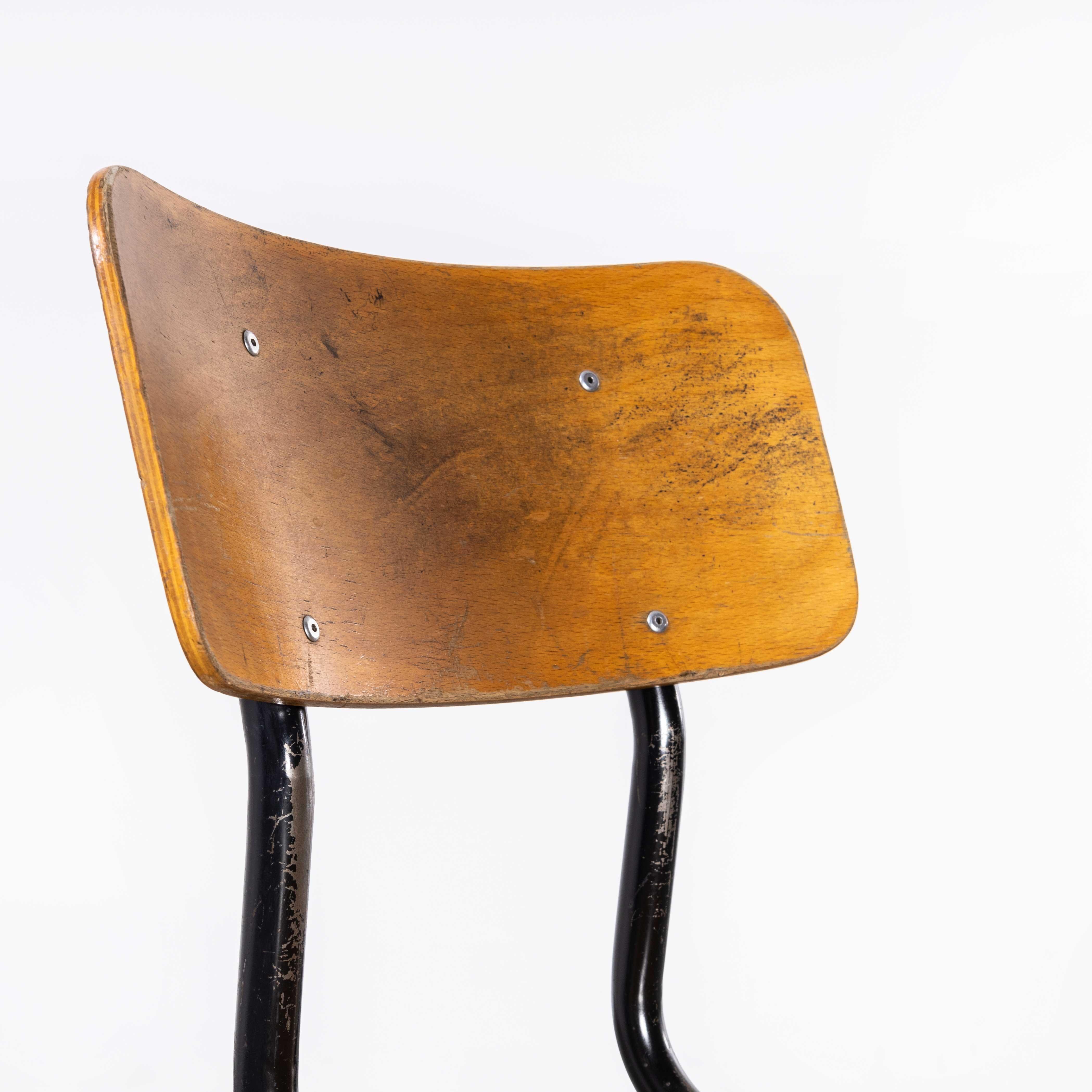 Mid-20th Century 1960's Batch Of Belgian Stacking School Chairs - Set Of Eighteen