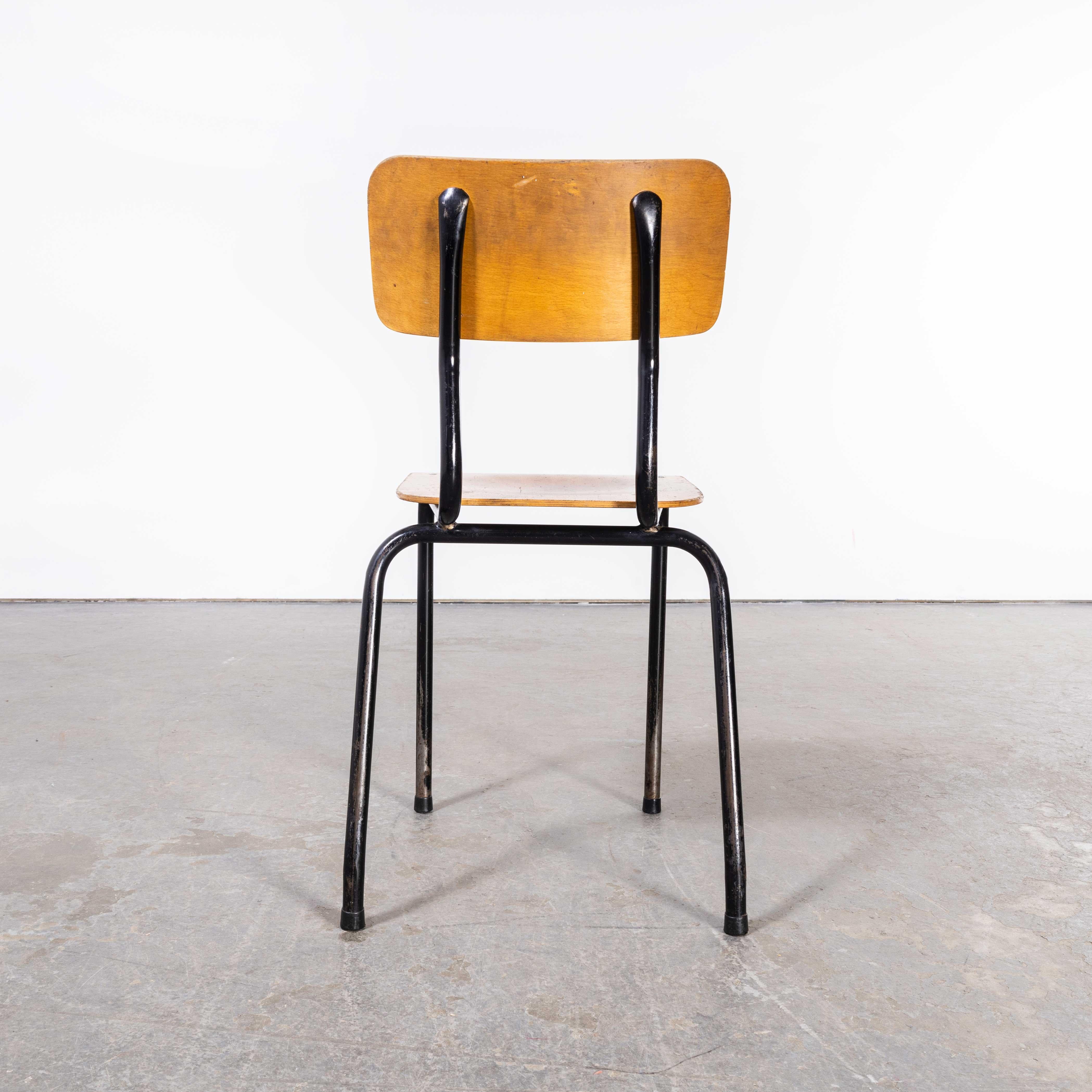 Beech 1960's Batch Of Belgian Stacking School Chairs - Set Of Eighteen For Sale