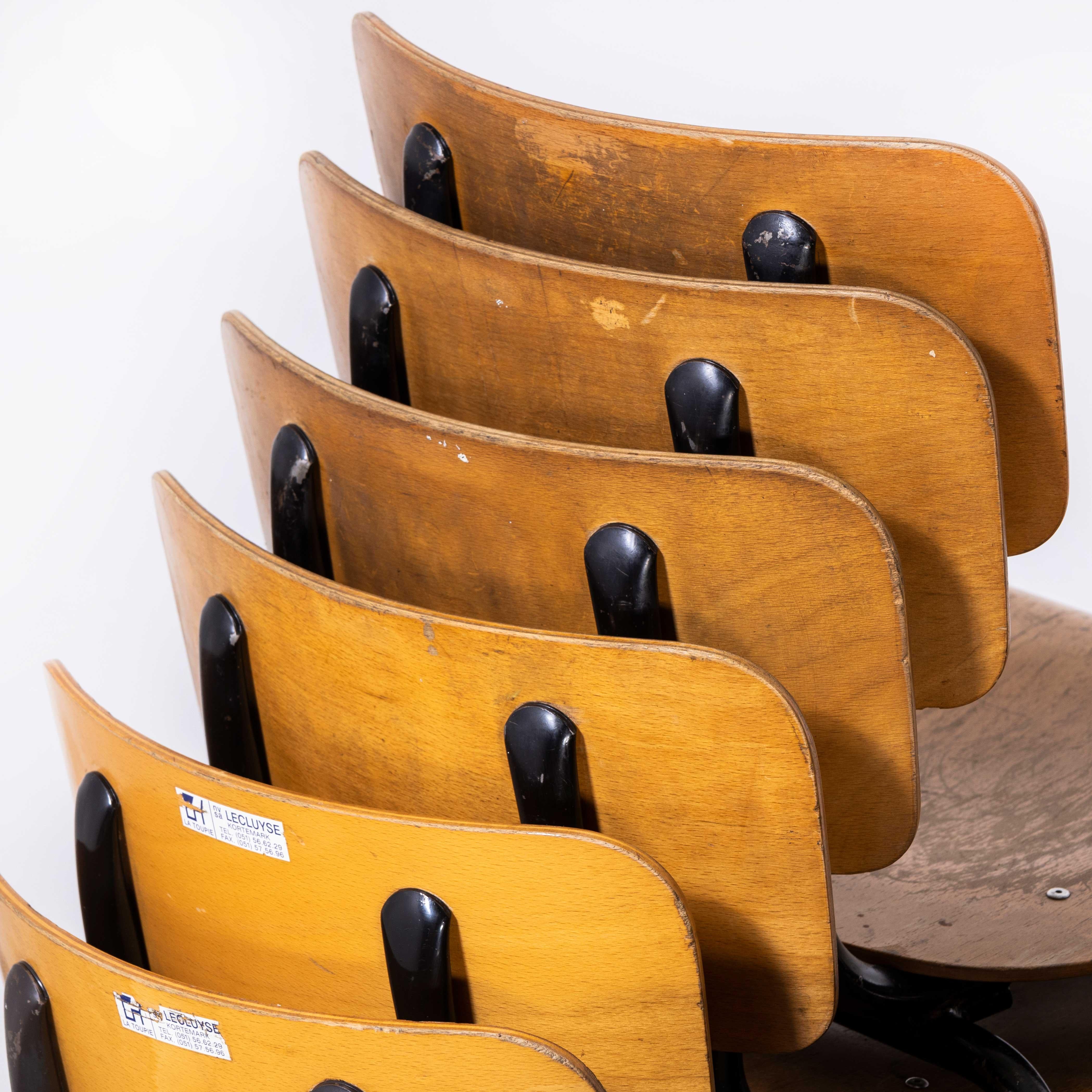 1960's Batch Of Belgian Stacking School Chairs - Set Of Eighteen For Sale 2