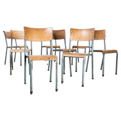 Vintage 1960's Batch of Laminate Belgian Stacking School Chairs, Set of Eight