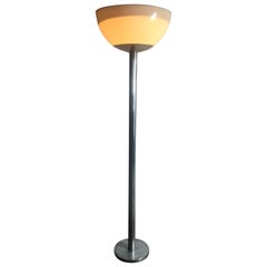 1960s Bauhaus Style Aluminum and Acrylic Torchere, Floor Lamp Made in Germany