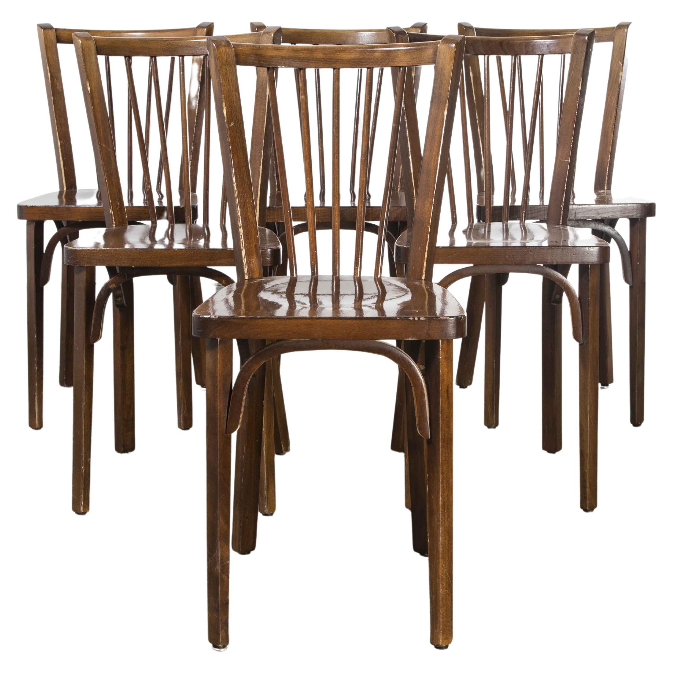 1950s Baumann Bentwood Bistro Dining Chair, Spice, Set of Six at 1stDibs