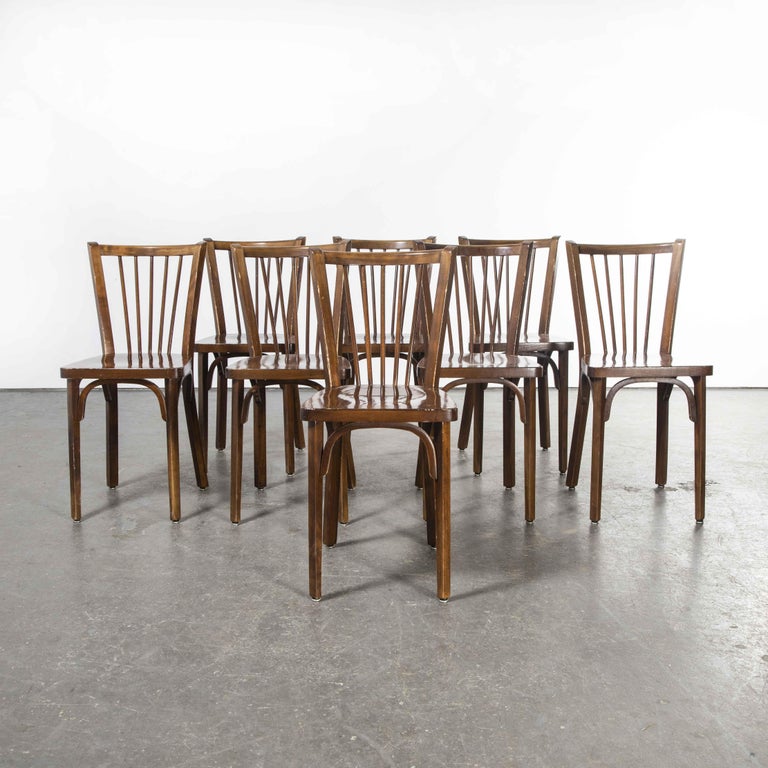 1960s Baumann Bentwood Classic Stickback Bistro Dining Chair, Set of