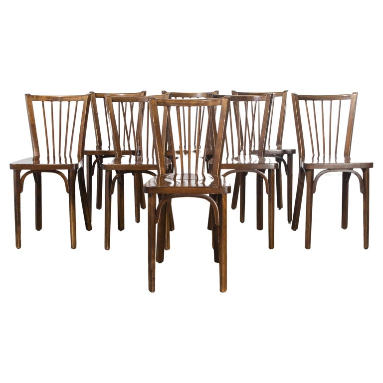 1960s Baumann Bentwood Classic Stickback Bistro Dining Chair, Set of