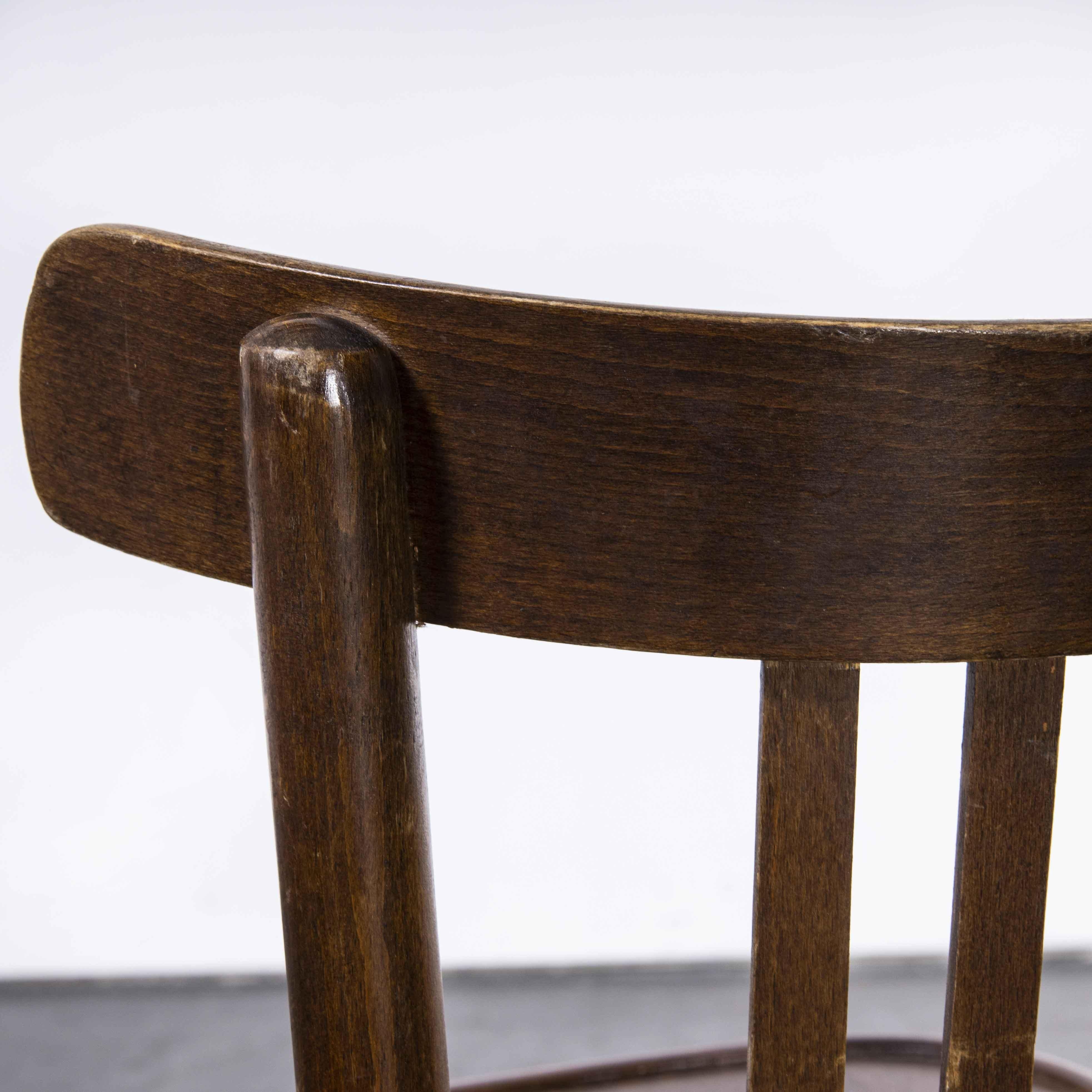 Mid-20th Century 1960's Baumann Bentwood Classic Walnut Bistro Dining Chair, Set of Eight