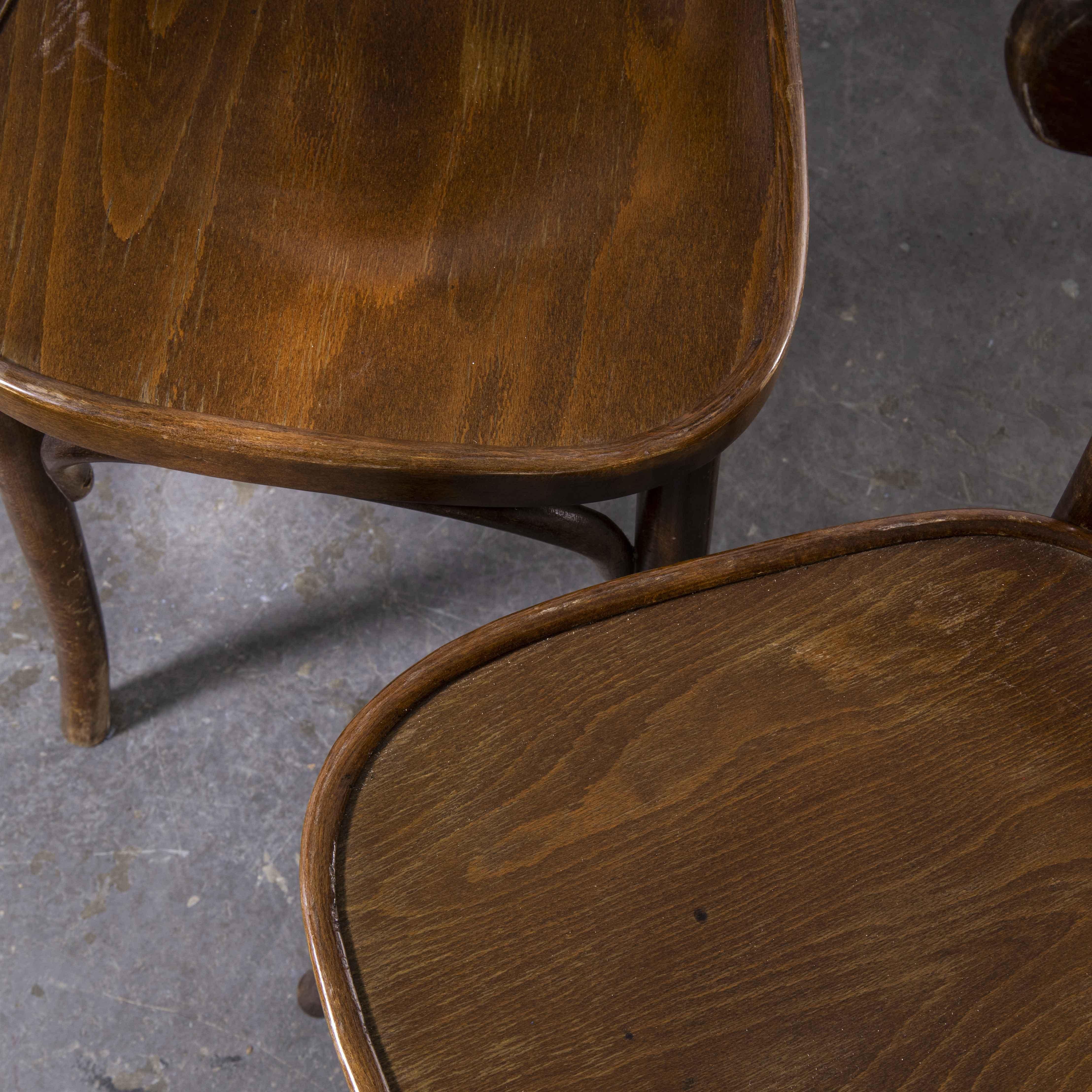 1960's Baumann Bentwood Classic Walnut Bistro Dining Chair, Set of Eight 1