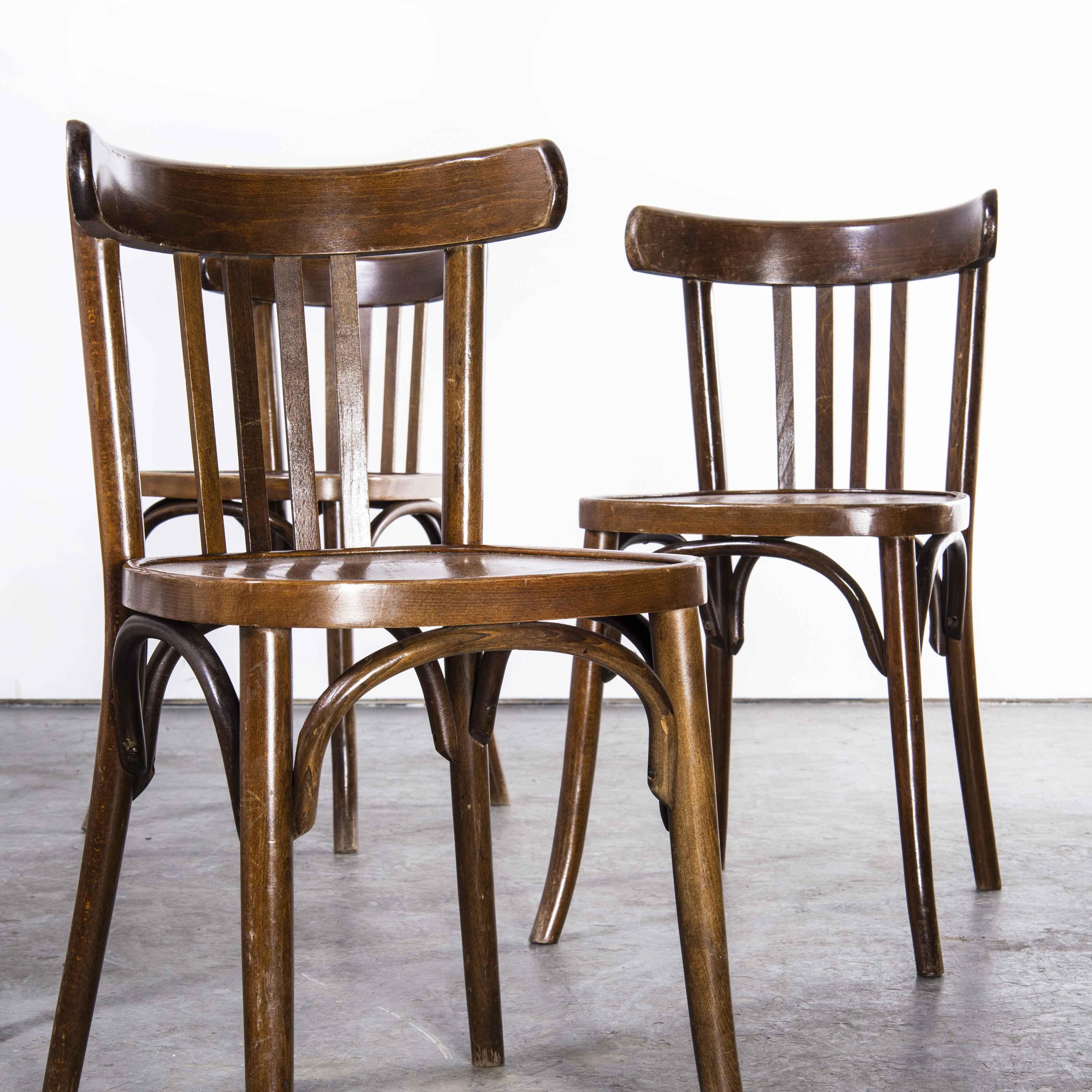 1960's Baumann Bentwood Classic Walnut Bistro Dining Chair, Set of Eight 4