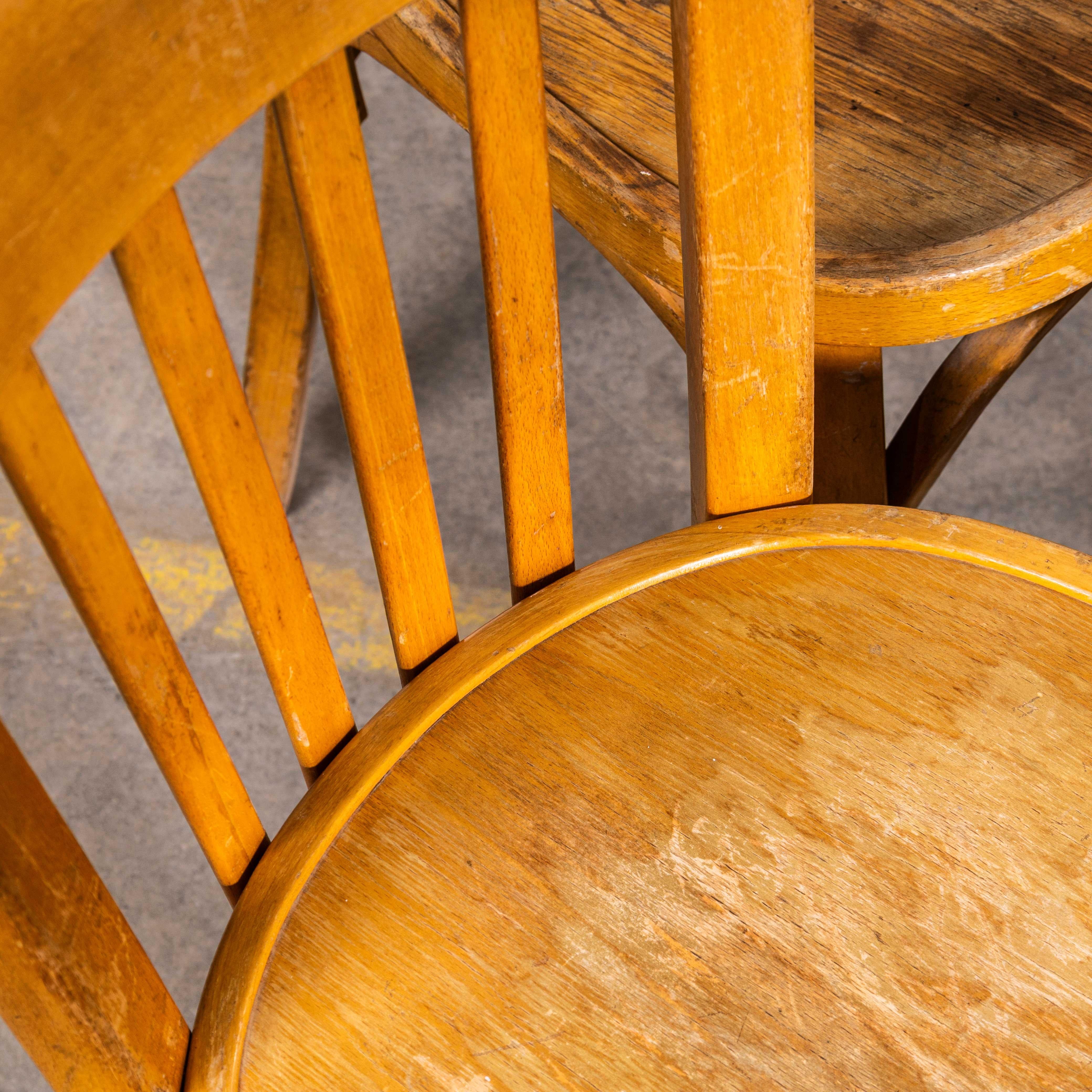 1960's Baumann Blonde Oak Bentwood Dining Chair - Satz von acht im Zustand „Gut“ im Angebot in Hook, Hampshire