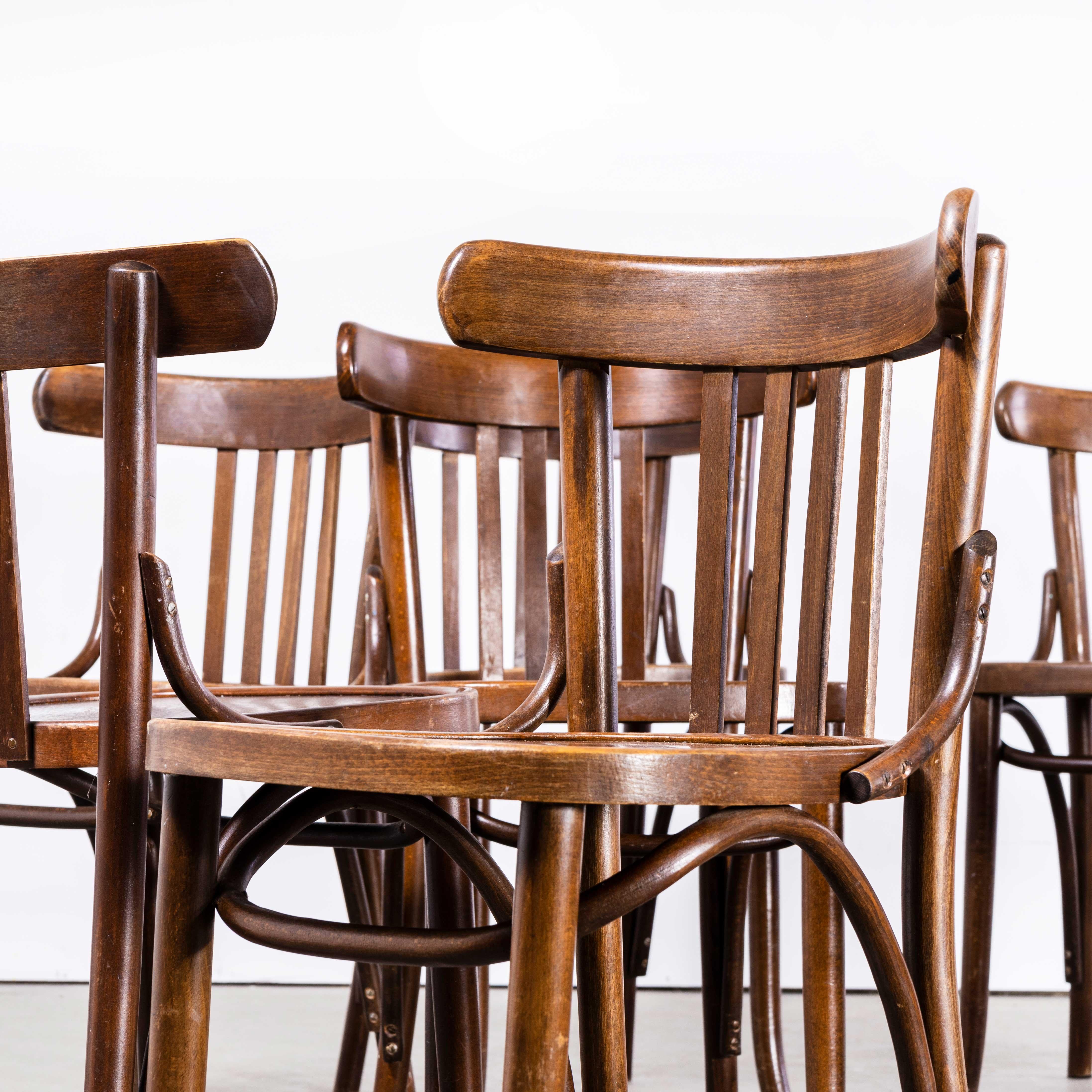 1960s Baumann Dark Oak Bistro Chairs - Set of Ten 6