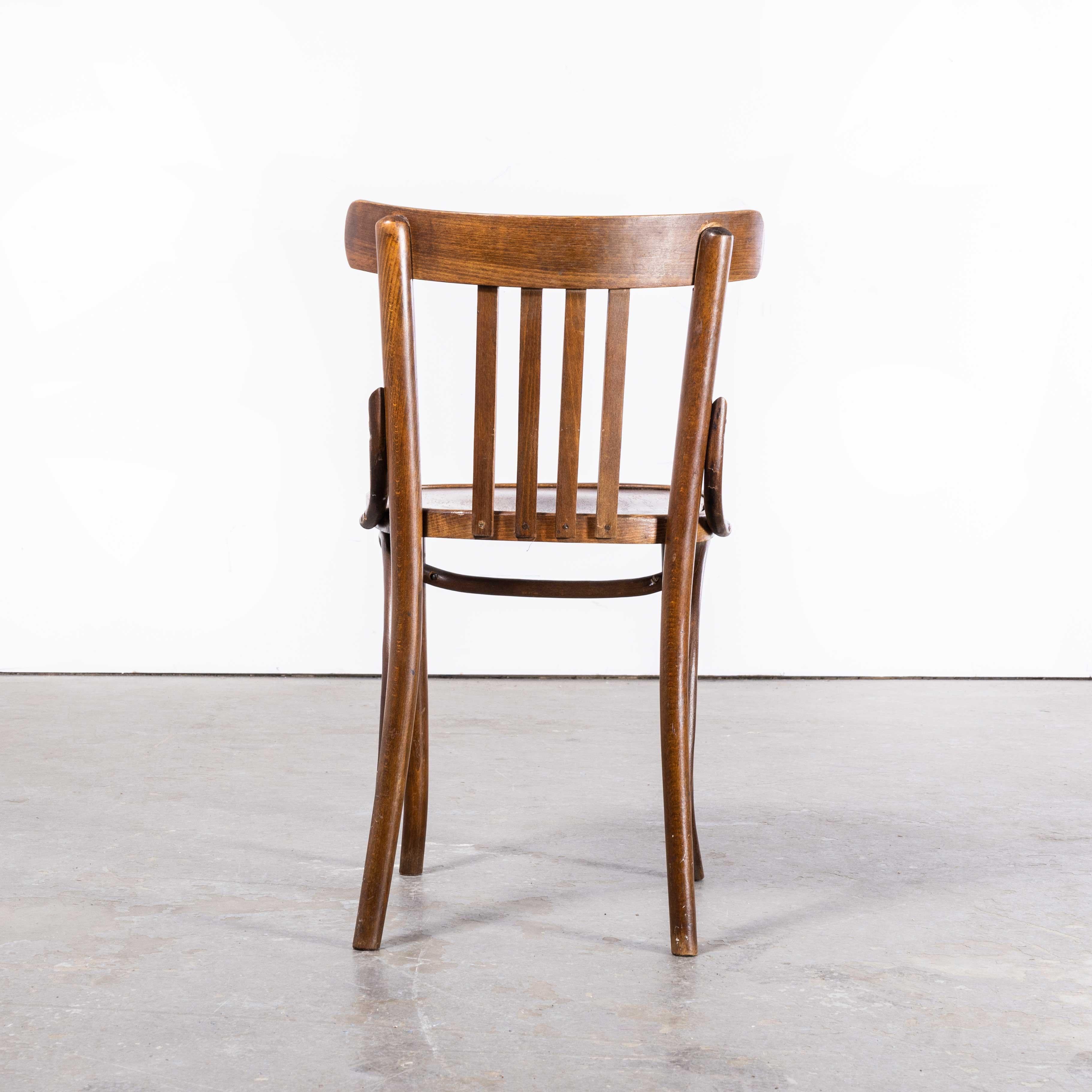 1960s Baumann Dark Oak Bistro Chairs - Set of Ten 1