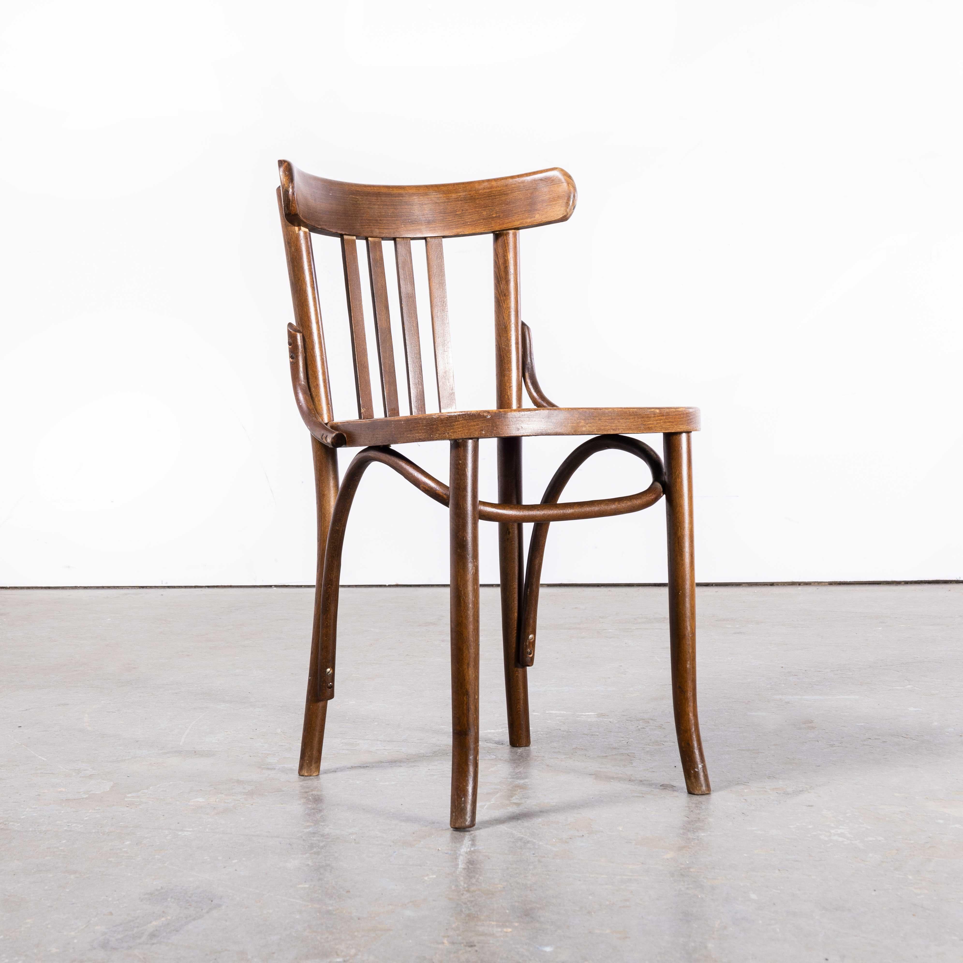 1960s Baumann Dark Oak Bistro Chairs - Set of Ten 2