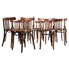 1960s Baumann Dark Oak Bistro Chairs - Set of Ten