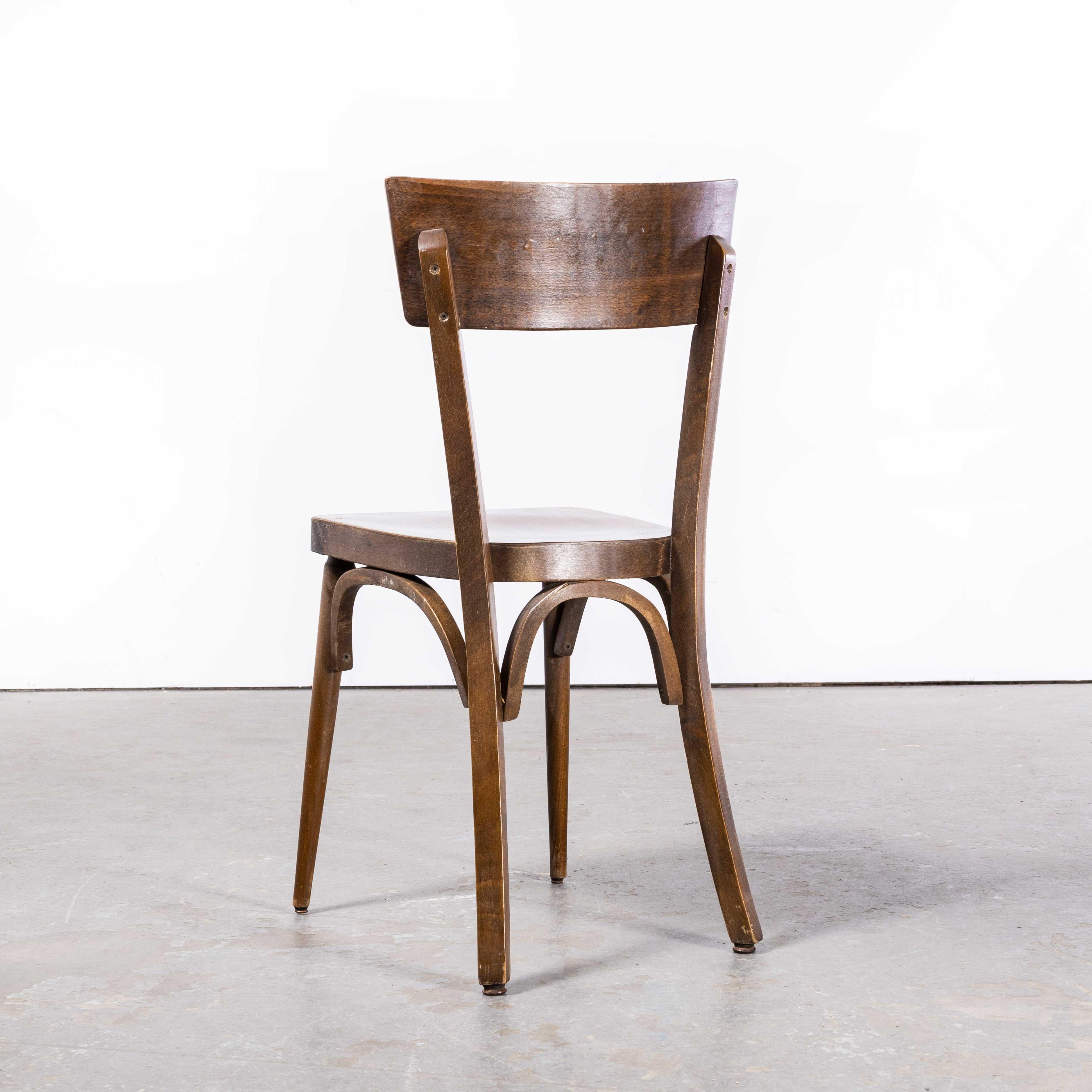 1960s Baumann Deep Back Walnut Bistro Dining Chairs, Set of Eight In Good Condition In Hook, Hampshire