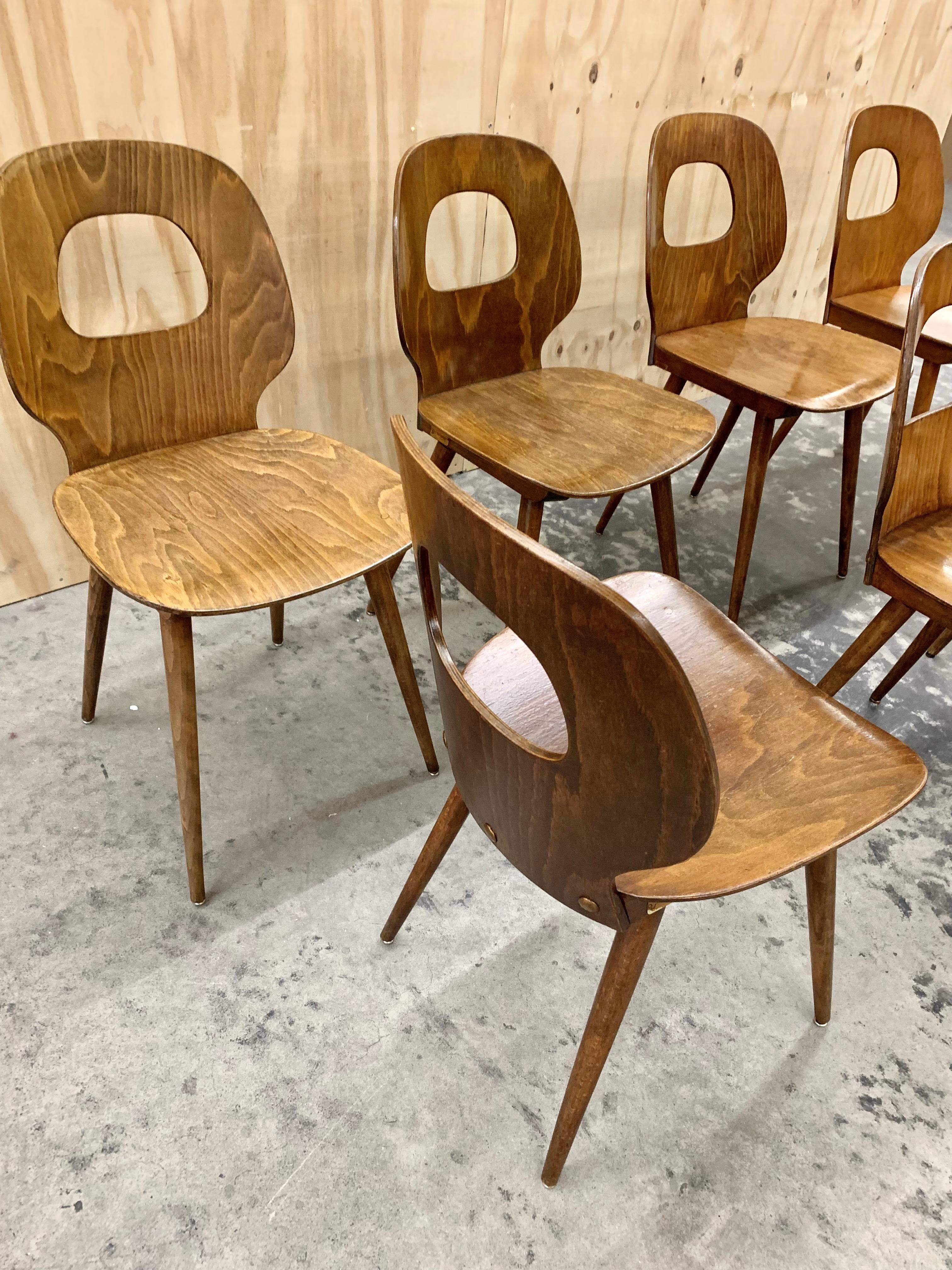 Plywood 1960s Baumann Dining Chair For Sale