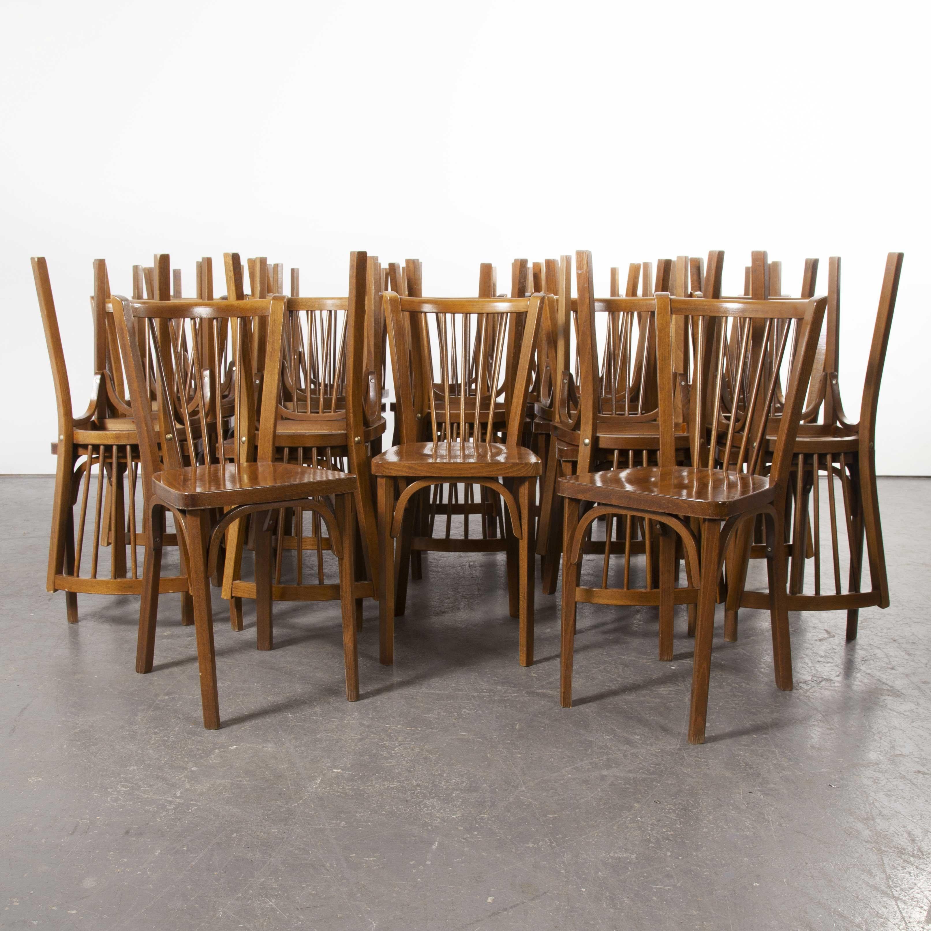 1960's Baumann French Bentwood Classic Bistro Dining Chair - Various Quantities  In Good Condition In Hook, Hampshire