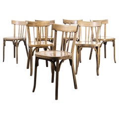 1960's Baumann Mid Oak Bistro Dining Chair, Set of Seven