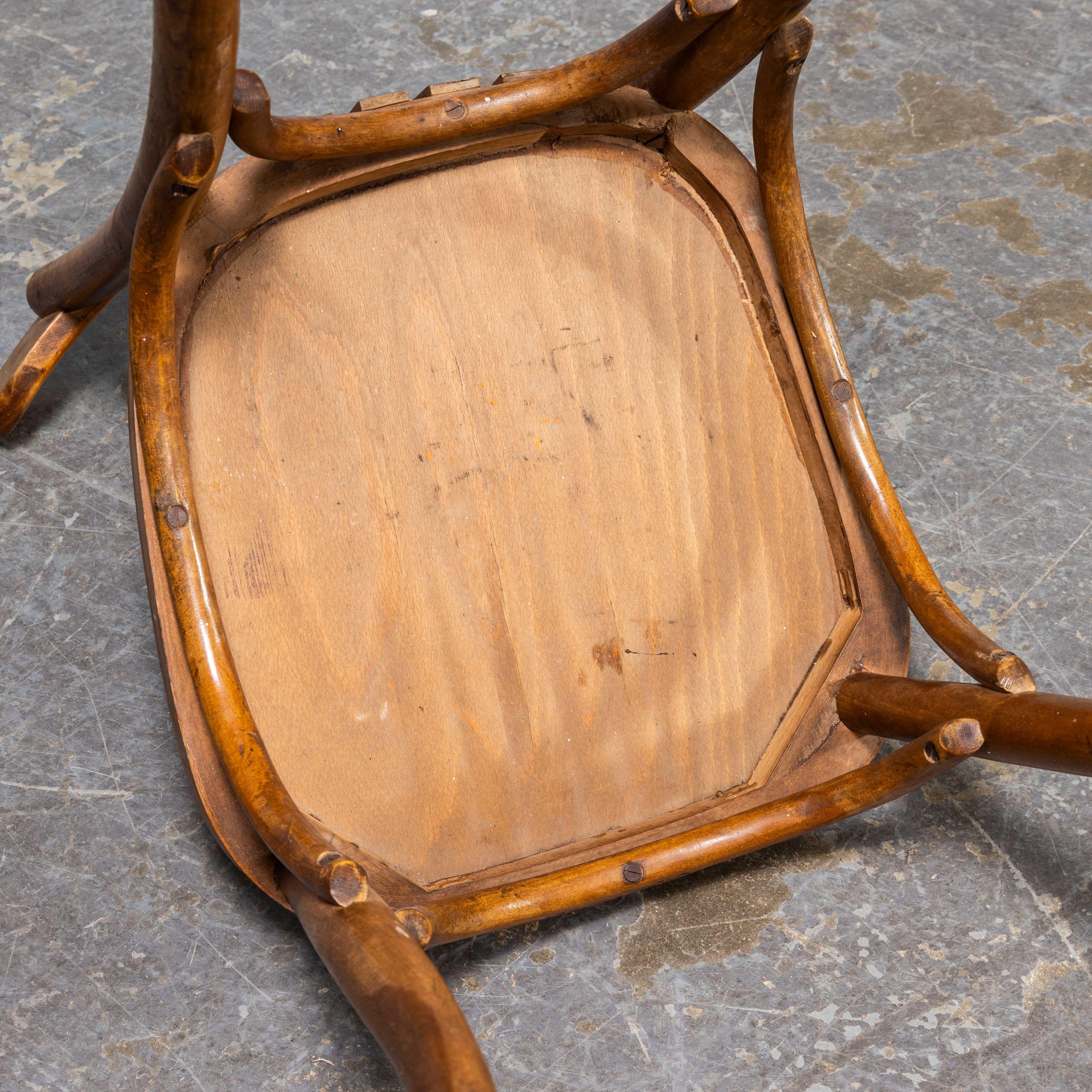 1960's Baumann Warm Oak Bistro Chairs - Set Of Six 1