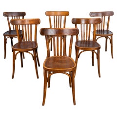 Used 1960's Baumann Warm Oak Bistro Chairs - Set Of Six