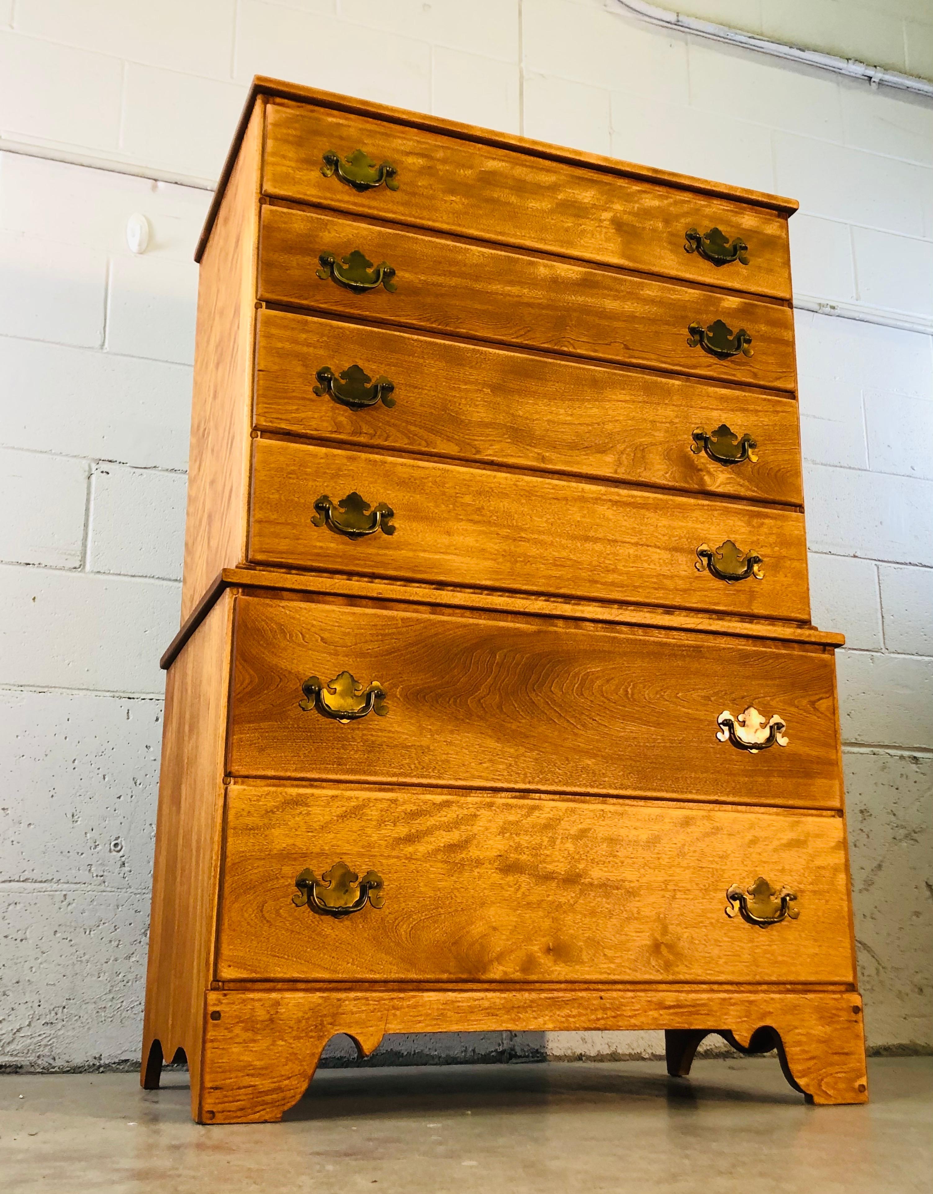 1960s Baumritter Maple Wood Tall Dresser 2