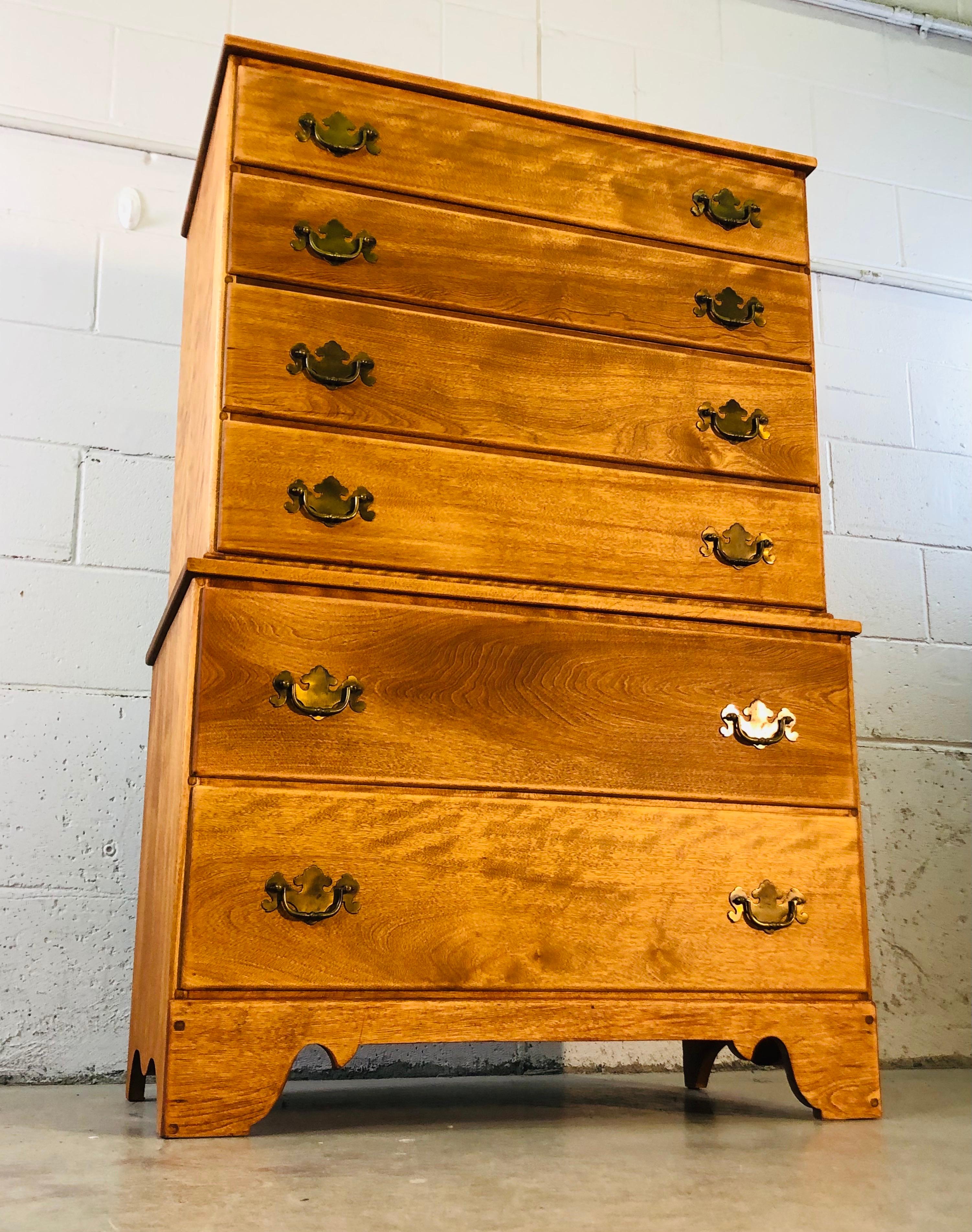 1960s Baumritter Maple Wood Tall Dresser 1