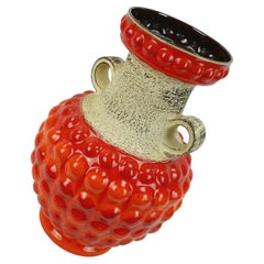 1960s bay keramik FLOORVASE bubble decor red and orange model 65 45 WGP
