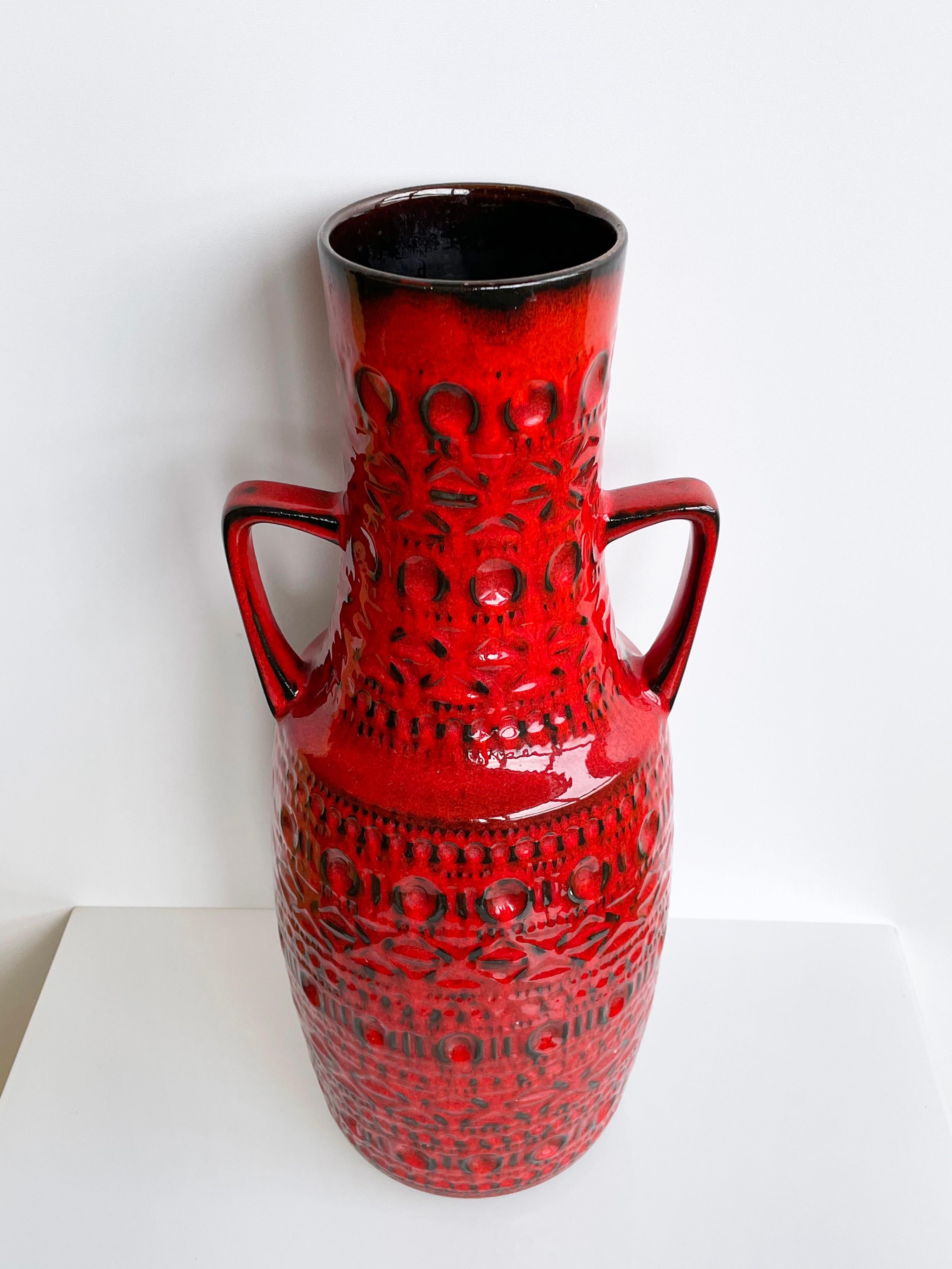 Fired Bodo Mans Vase for Bay Keramik, West Germany ca. 1970 For Sale