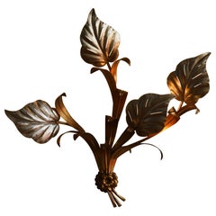 1960s, Beautiful Large Floral Italian Wall Light