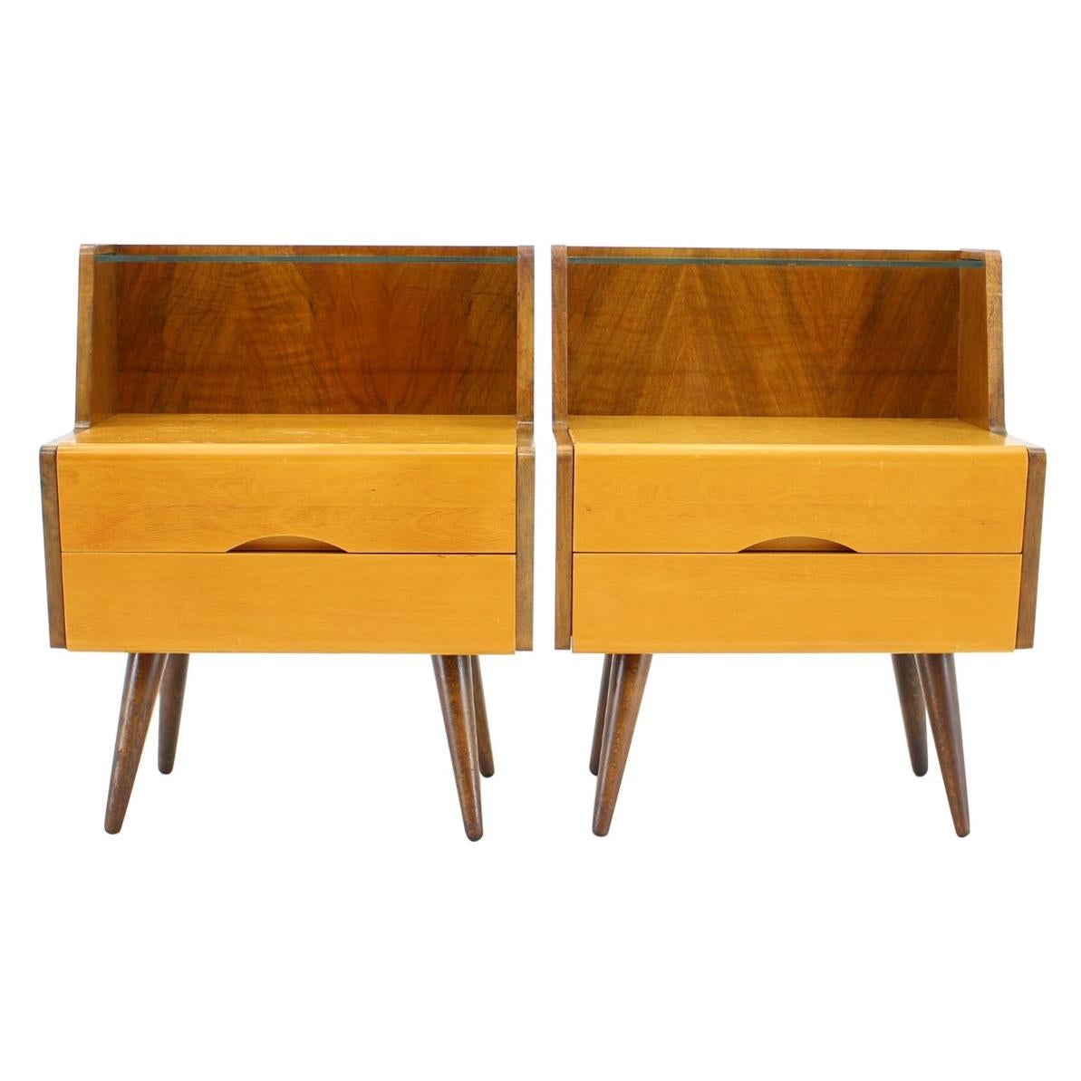 1960s Bedside Tables, Czechoslovakia