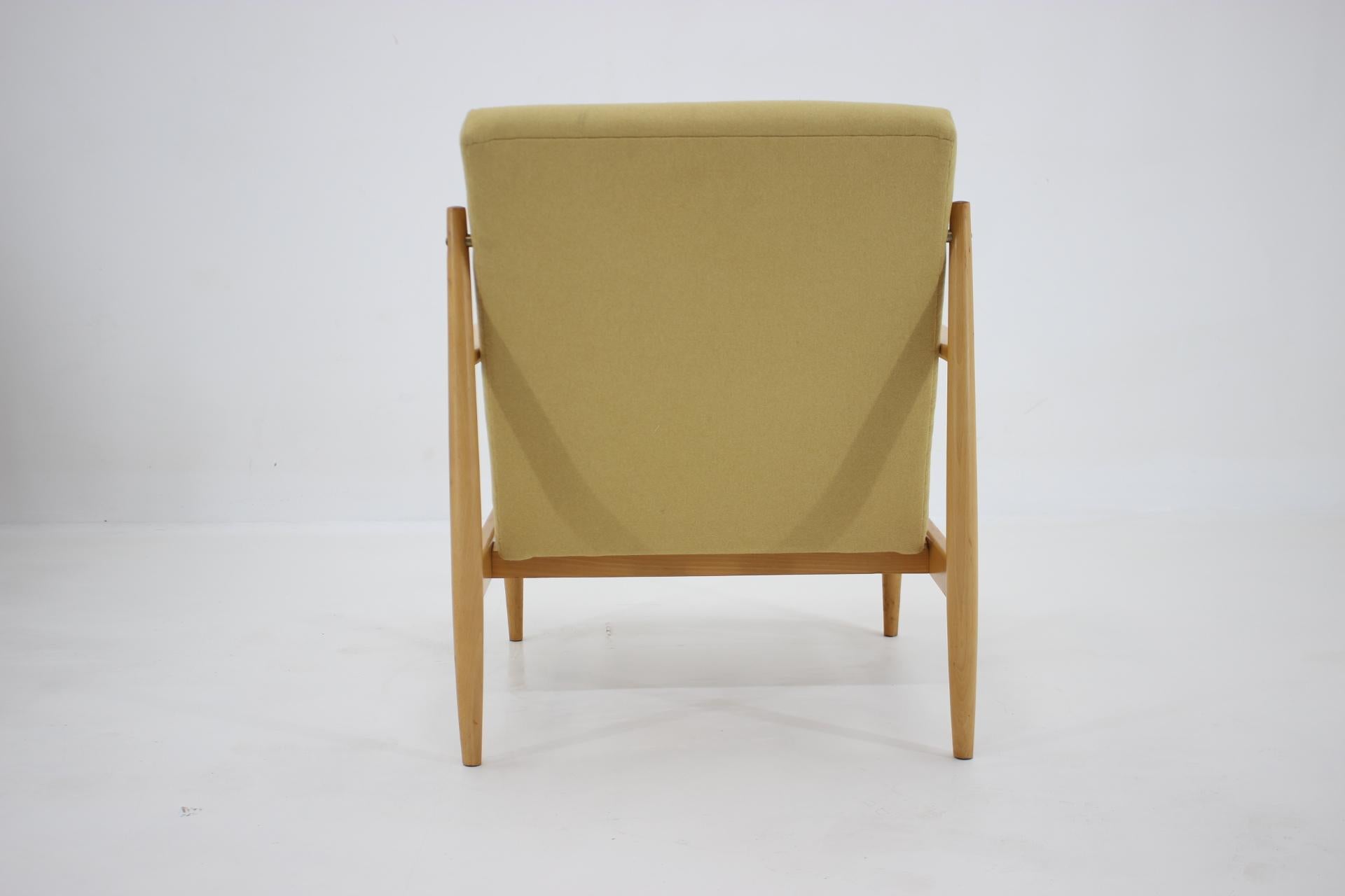 Mid-20th Century 1960s Beech Armchair, Czechoslovakia For Sale