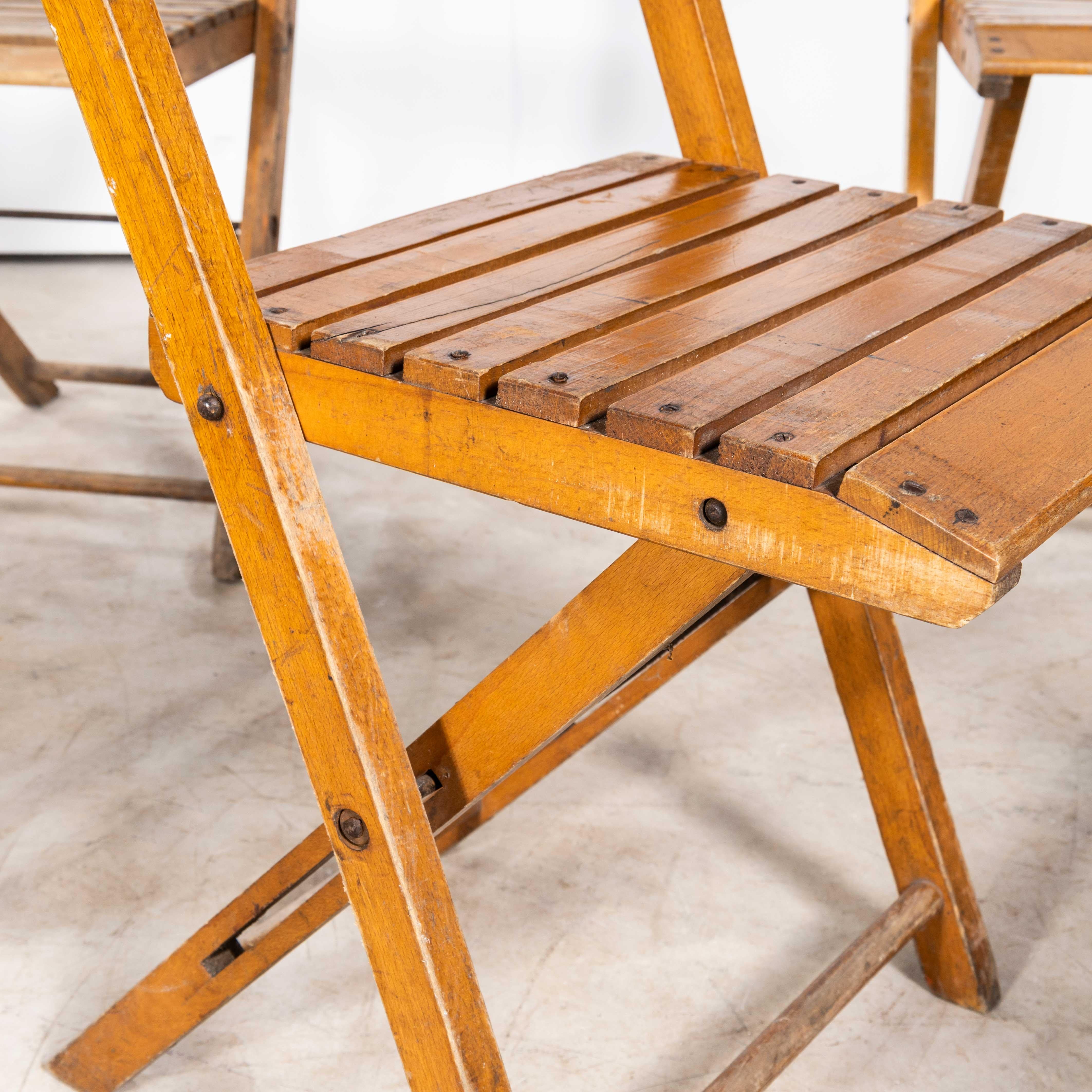 Mid-20th Century 1960's Beech Bar Back Folding Chairs - Good Quantity Available For Sale