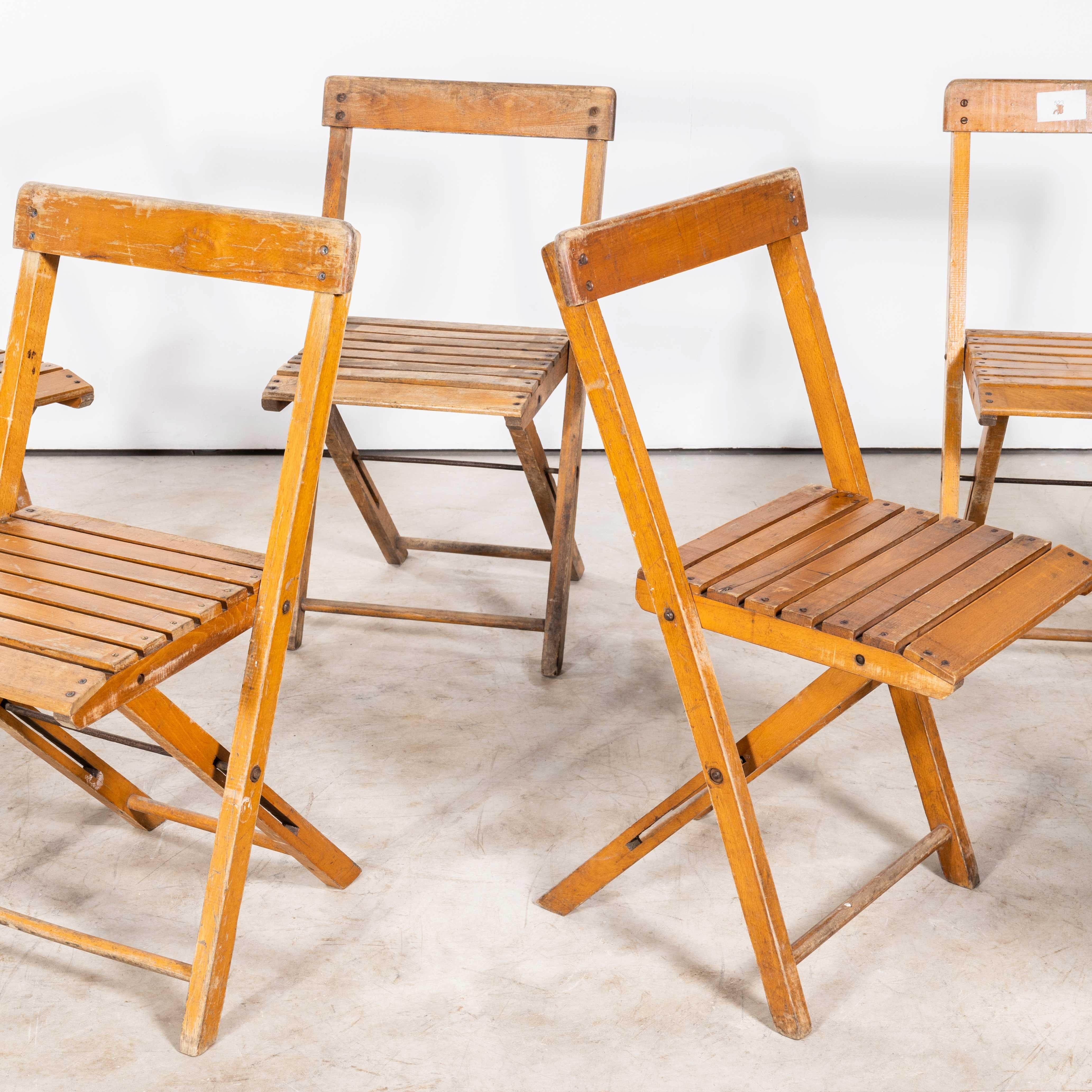1960's Beech Bar Back Folding Chairs - Good Quantity Available For Sale 4