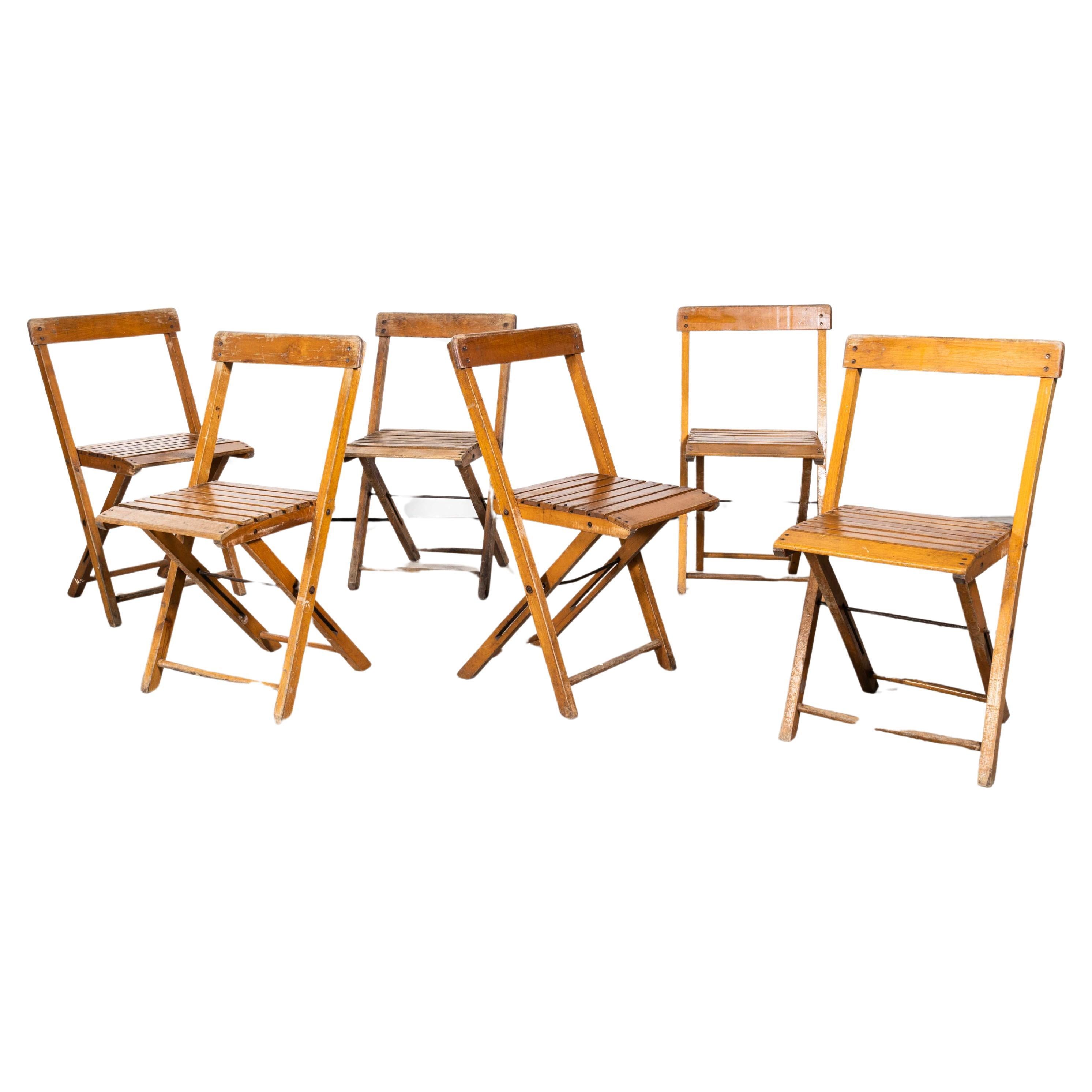 1960's Beech Bar Back Folding Chairs - Good Quantity Available For Sale