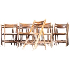 Used 1960s Beech Folding Chairs, Dining, Outdoor, Walnut Stain