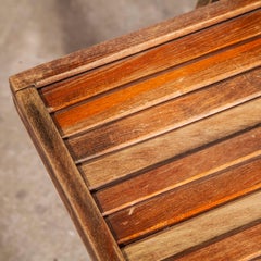 1960s Beech Folding Chairs, Dining, Outdoor, Walnut Stain