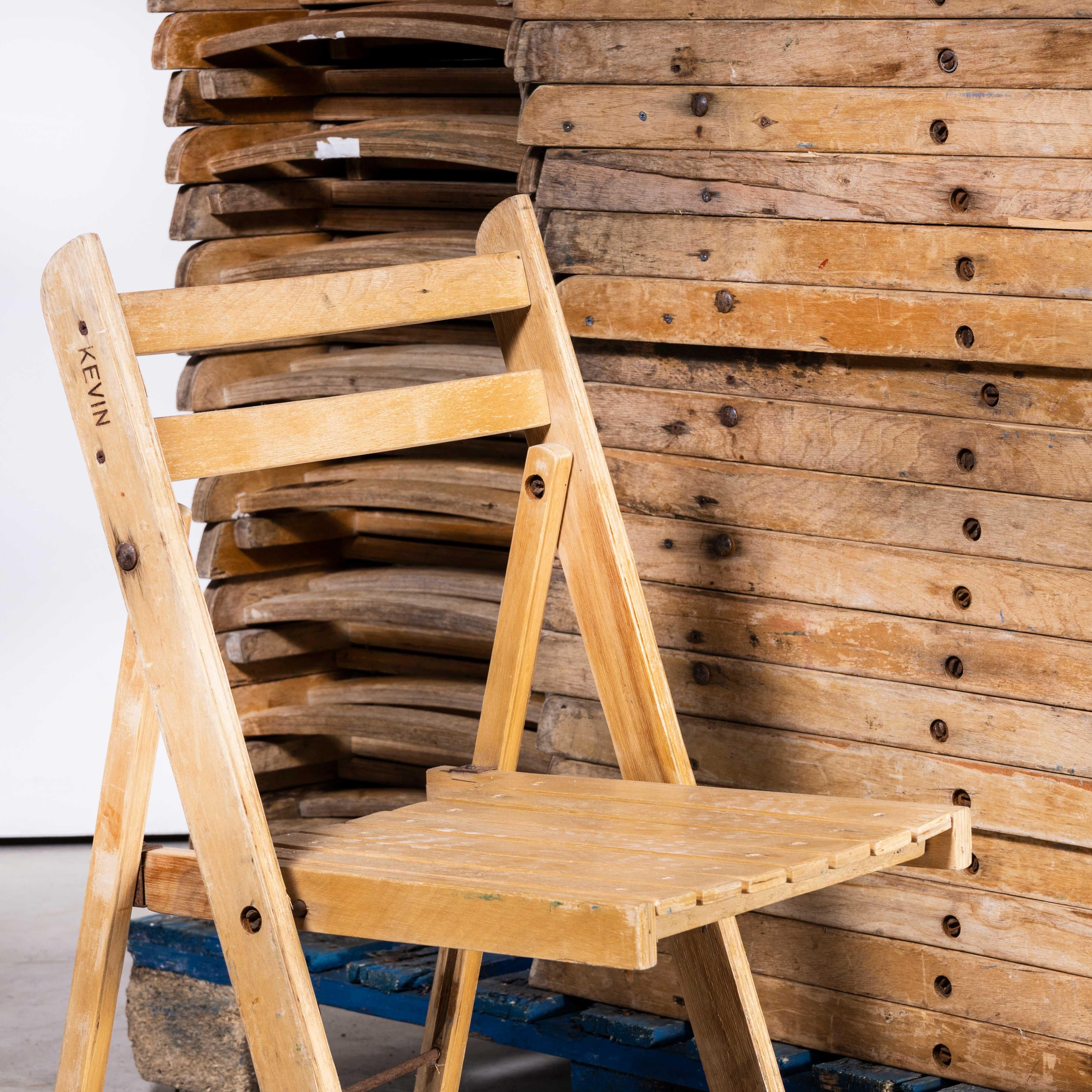 1960's Beech Folding Chairs - Large Quantities Available - (Model 2179) For Sale 6