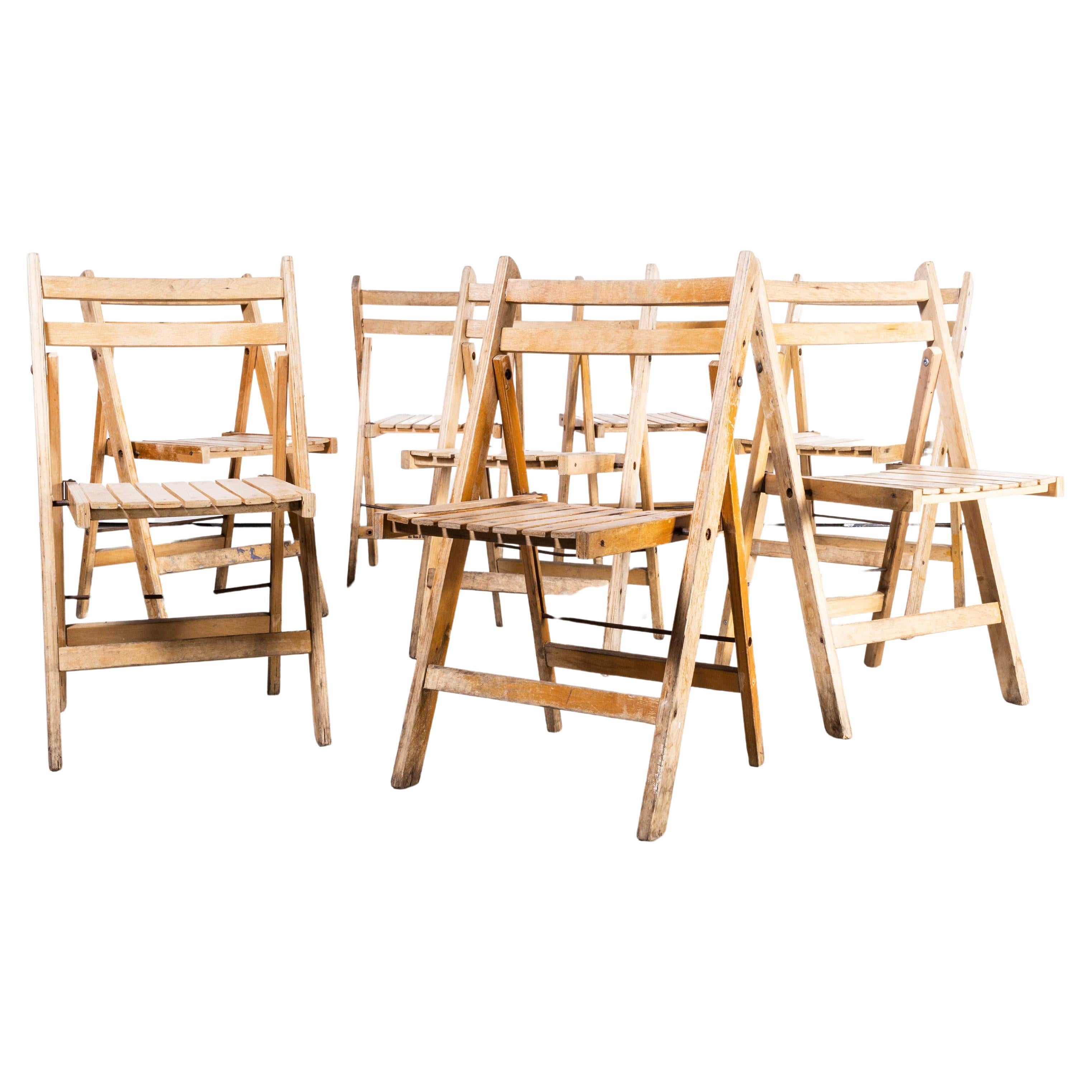 1960's, Beech Folding Chairs , Set of Eight 'Model 2179' For Sale