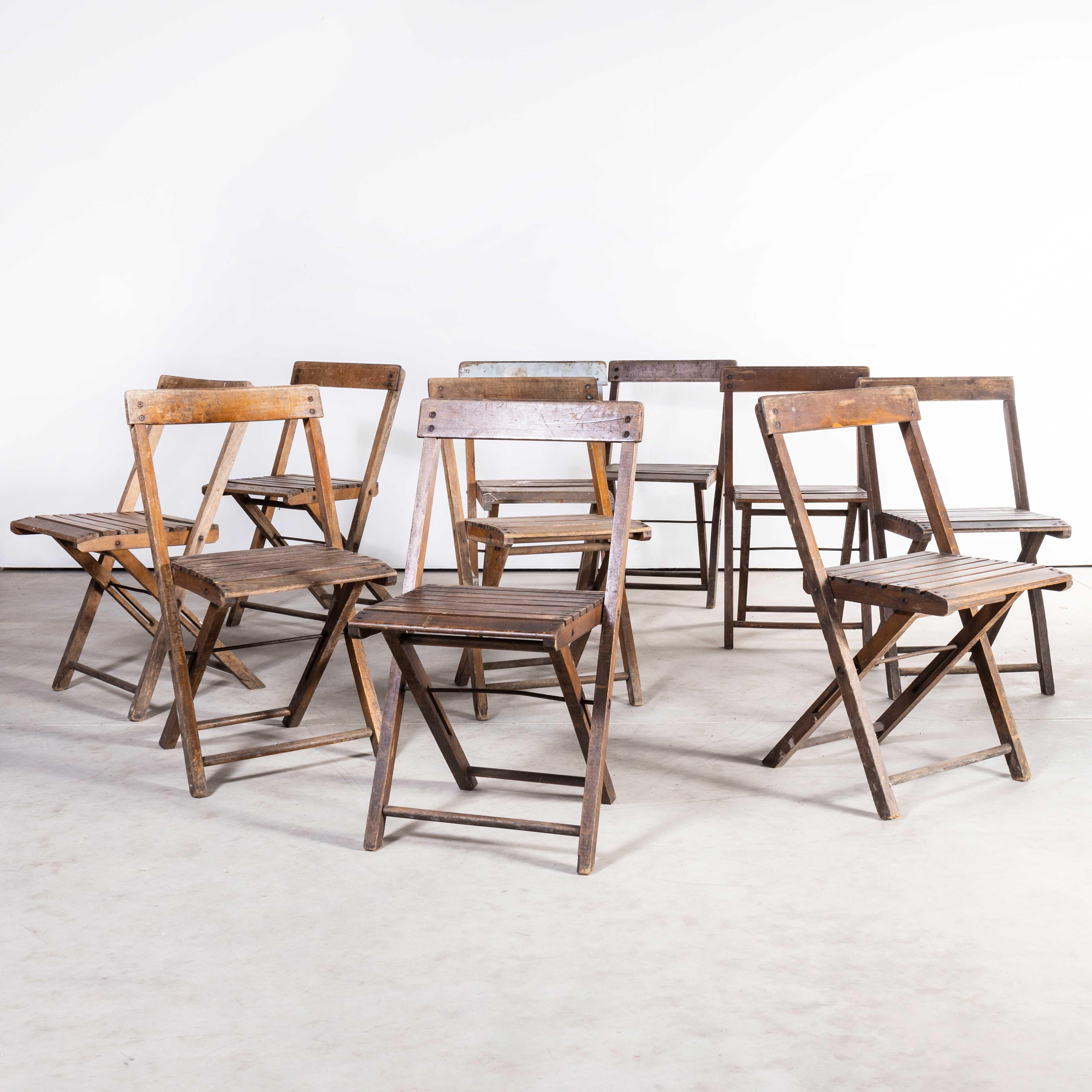 1960's, Beech Folding Chairs, Set of Nine, 'Model 2181' For Sale 3