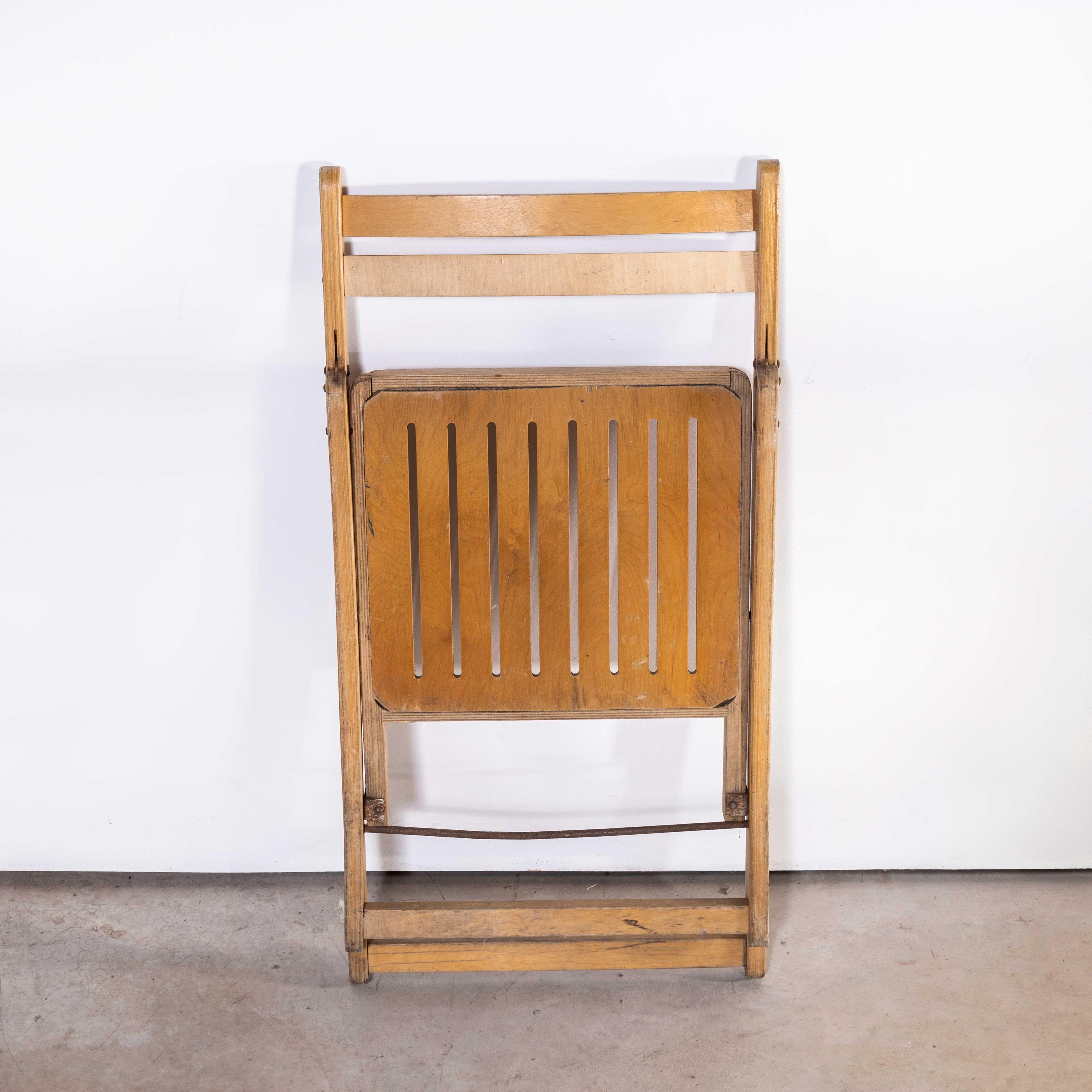 Mid-20th Century 1960's Beech Folding Chairs - Set Of Nine - (Model 2184) For Sale