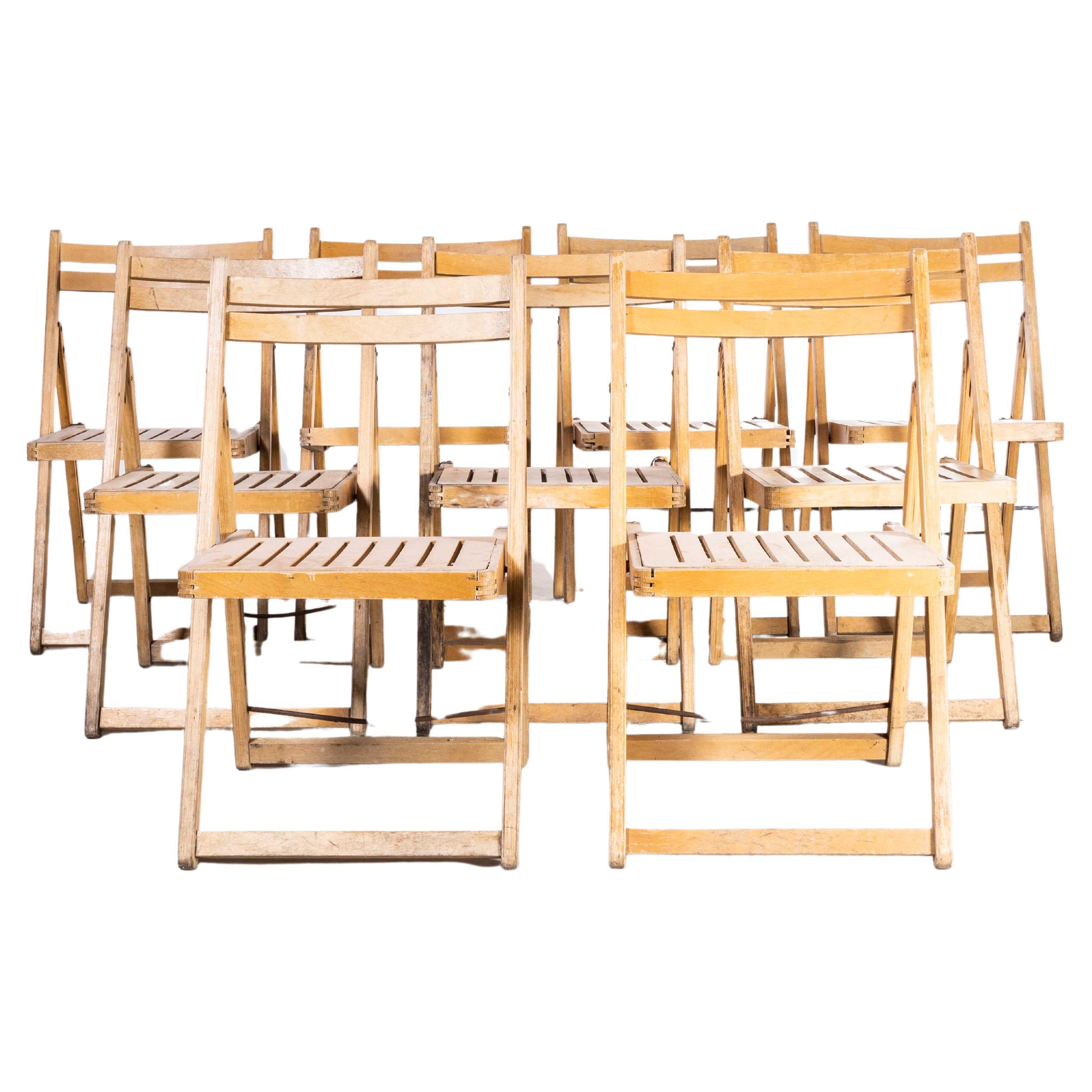1960's Beech Folding Chairs - Set Of Nine - (Model 2184) For Sale
