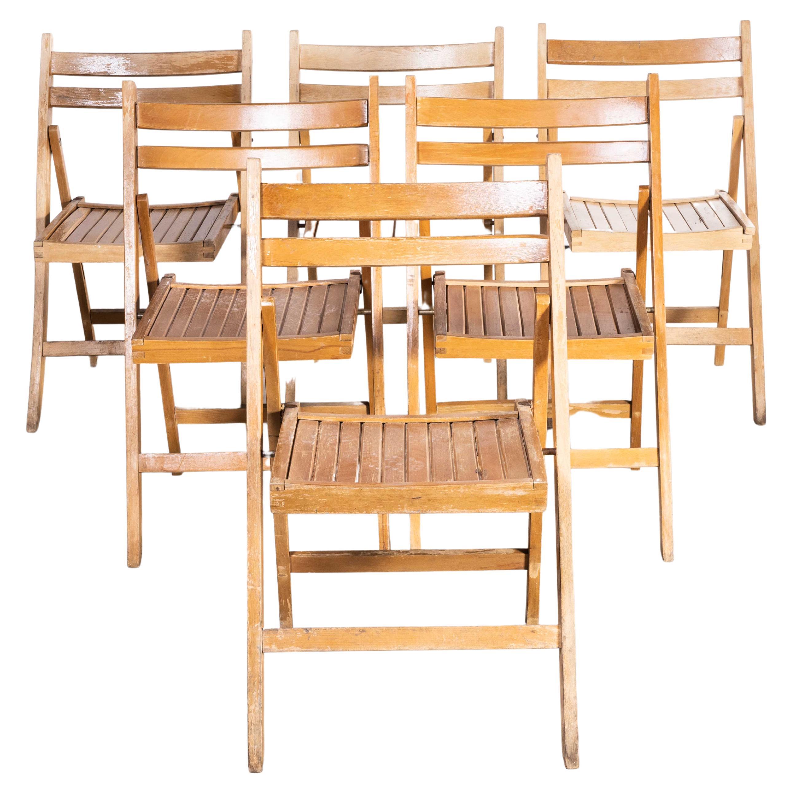 1960s Beech Folding Chairs, Set of Six, 'Model 2178' For Sale