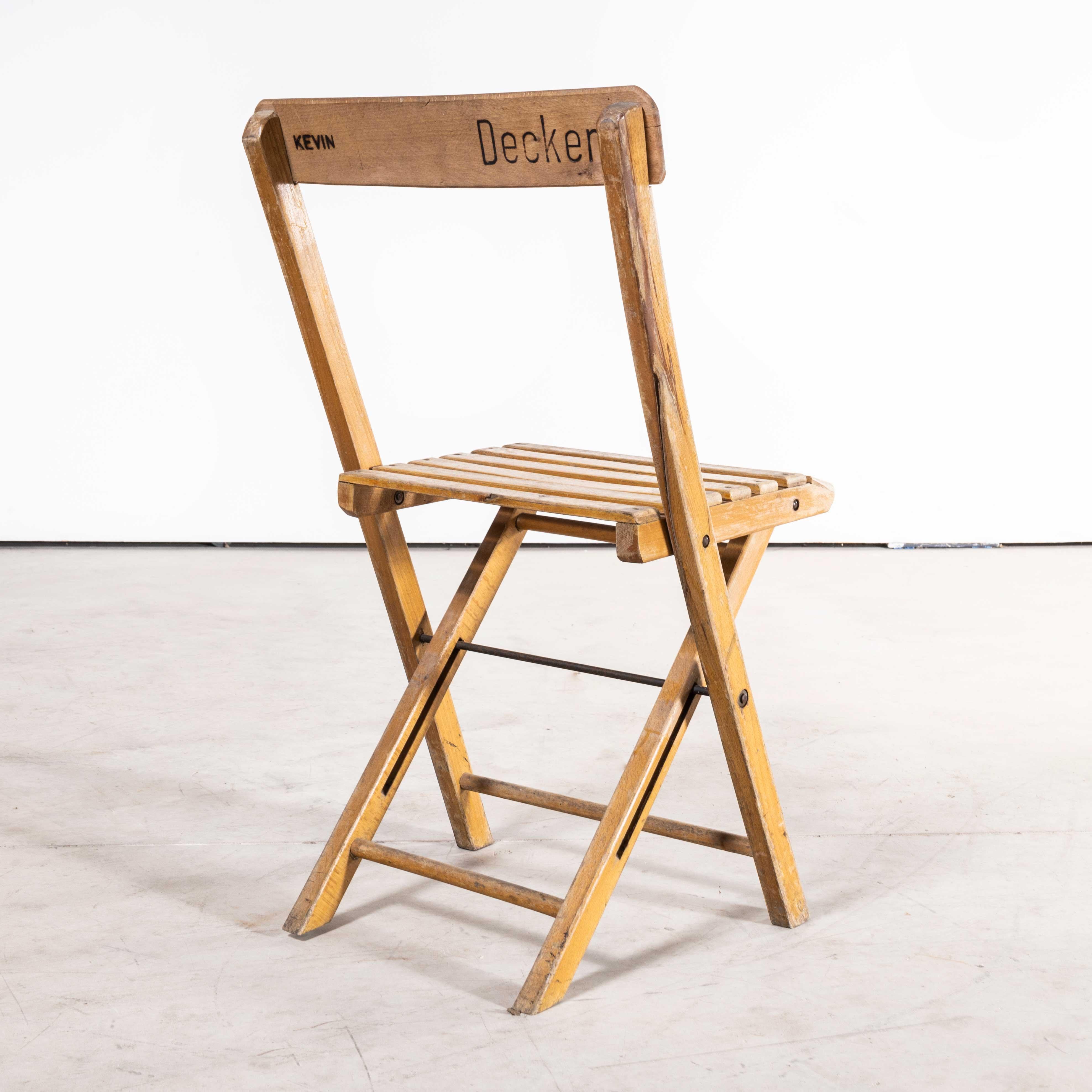 Mid-20th Century 1960s Beech Folding Chairs, Set of Thirteen For Sale