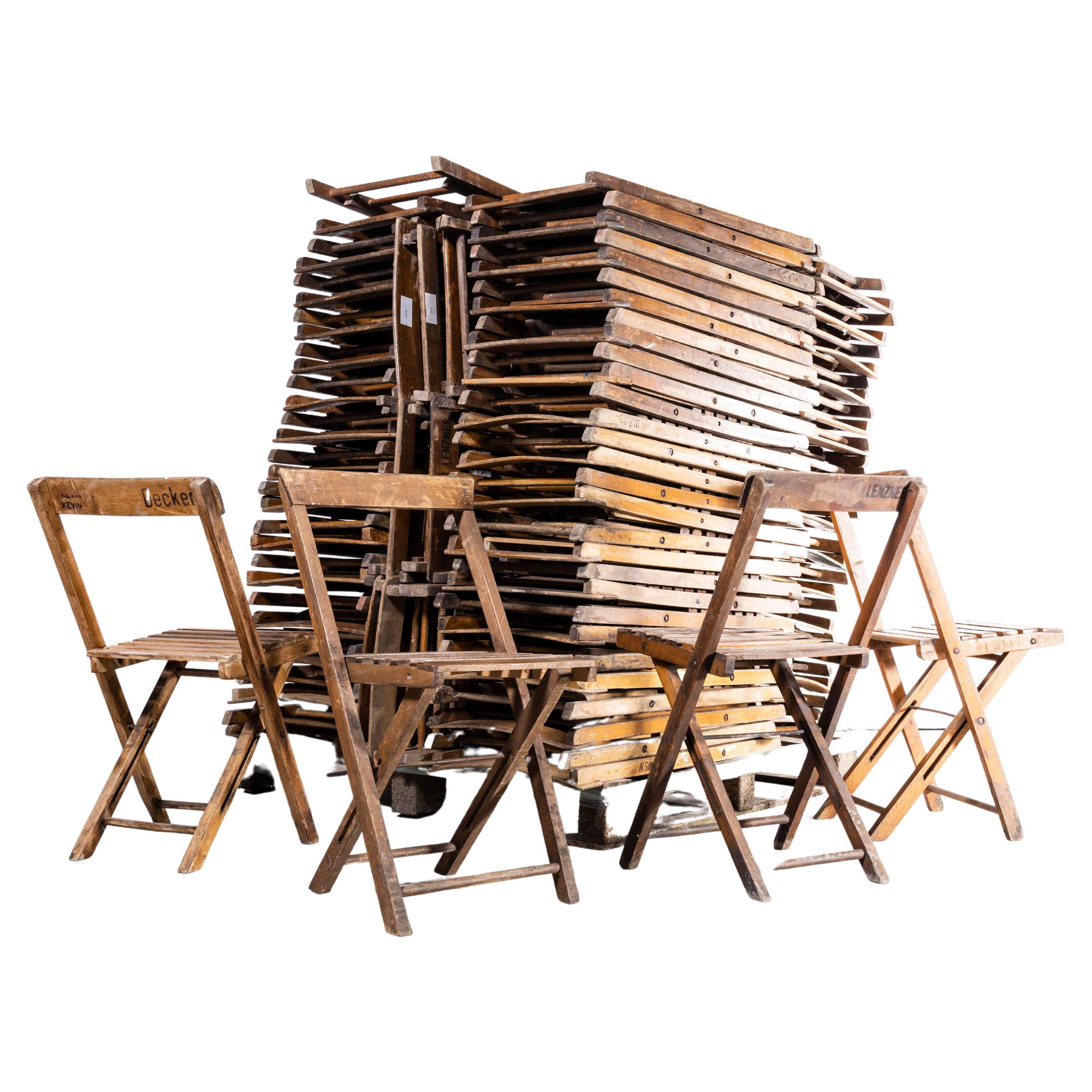 1960s Beech Folding Chairs, Various Quantities Available For Sale