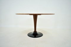 1960s Beech Round Dining Table, Czechoslovakia