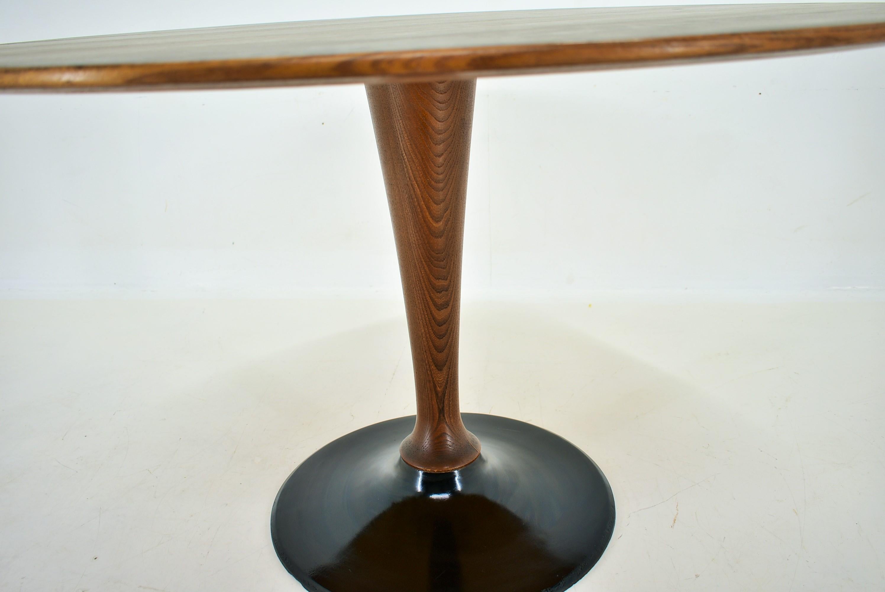 1960s Beech Round Dining Table, Czechoslovakia For Sale 1