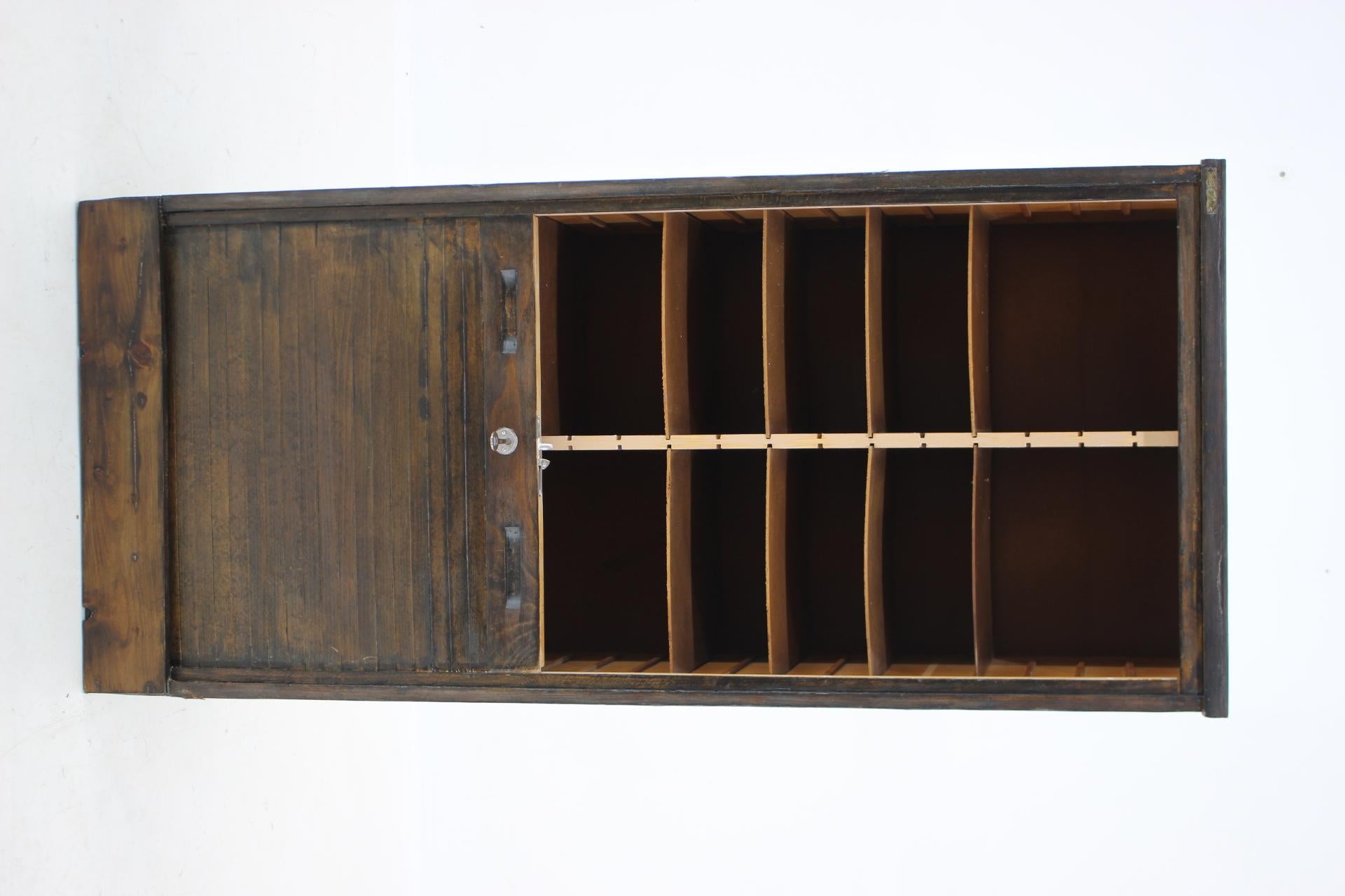 1960s Beech Tambour Cabinet, Czechoslovakia For Sale 5