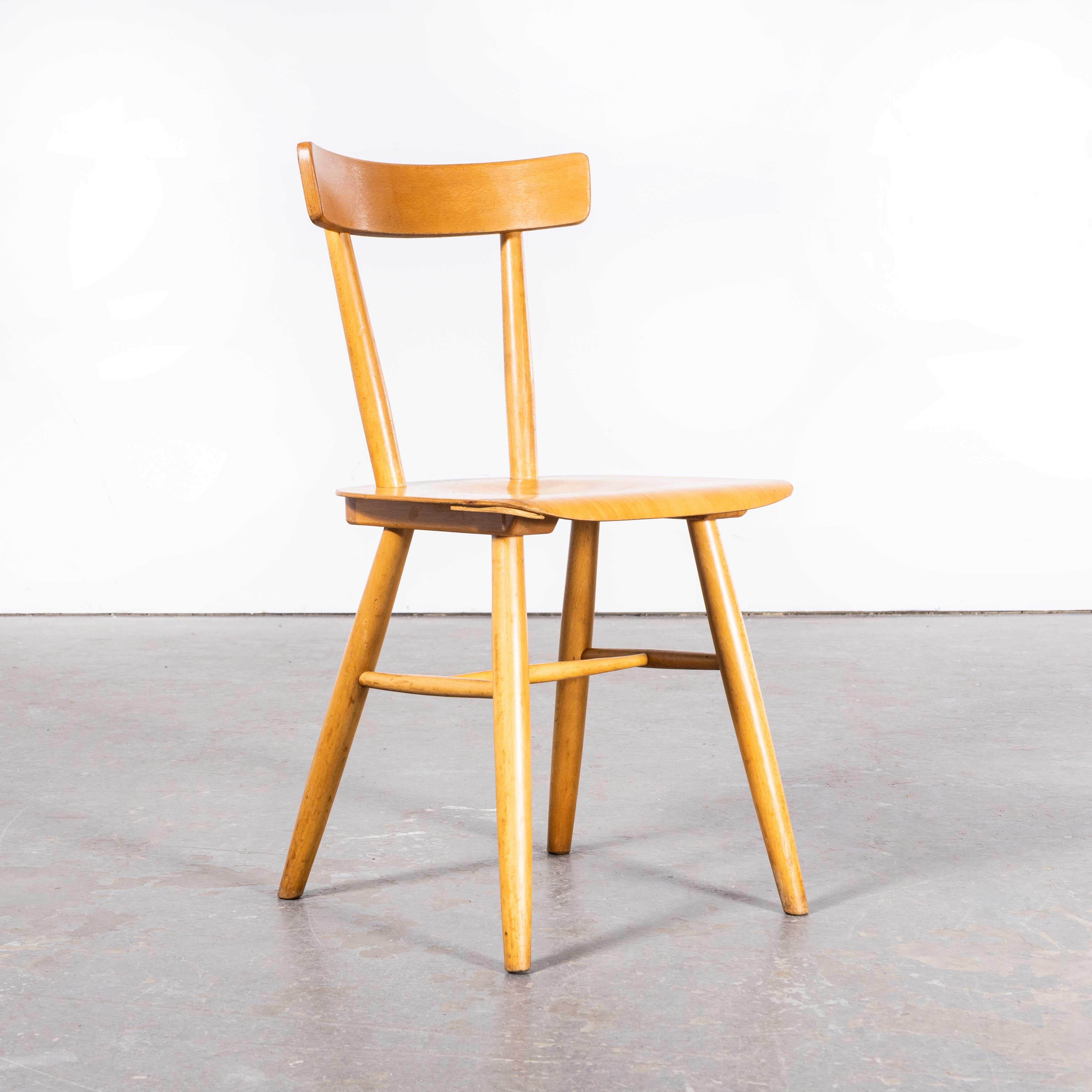 Mid-20th Century 1960s Beechwood Dining Chair by Ton, Set of Eight For Sale
